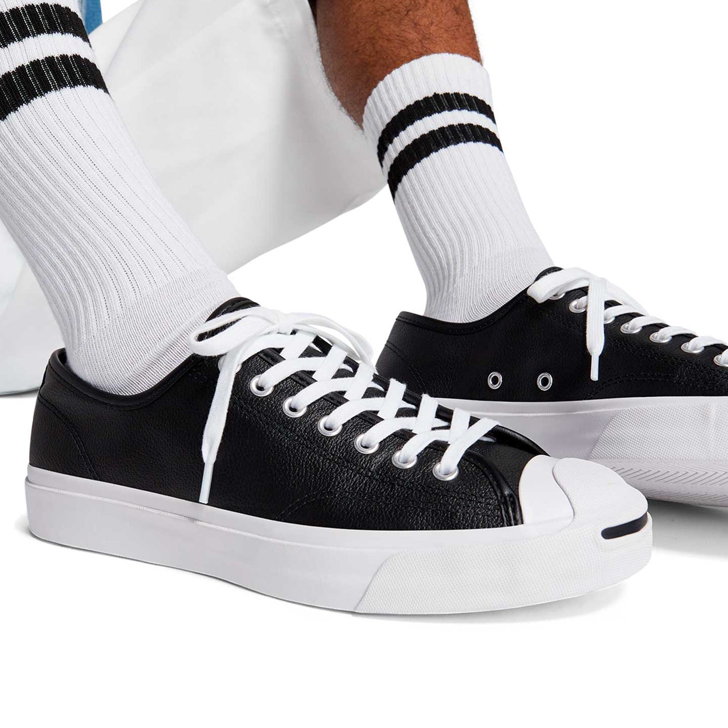 Unisex Converse Jack Purcell Leather Shoes Black