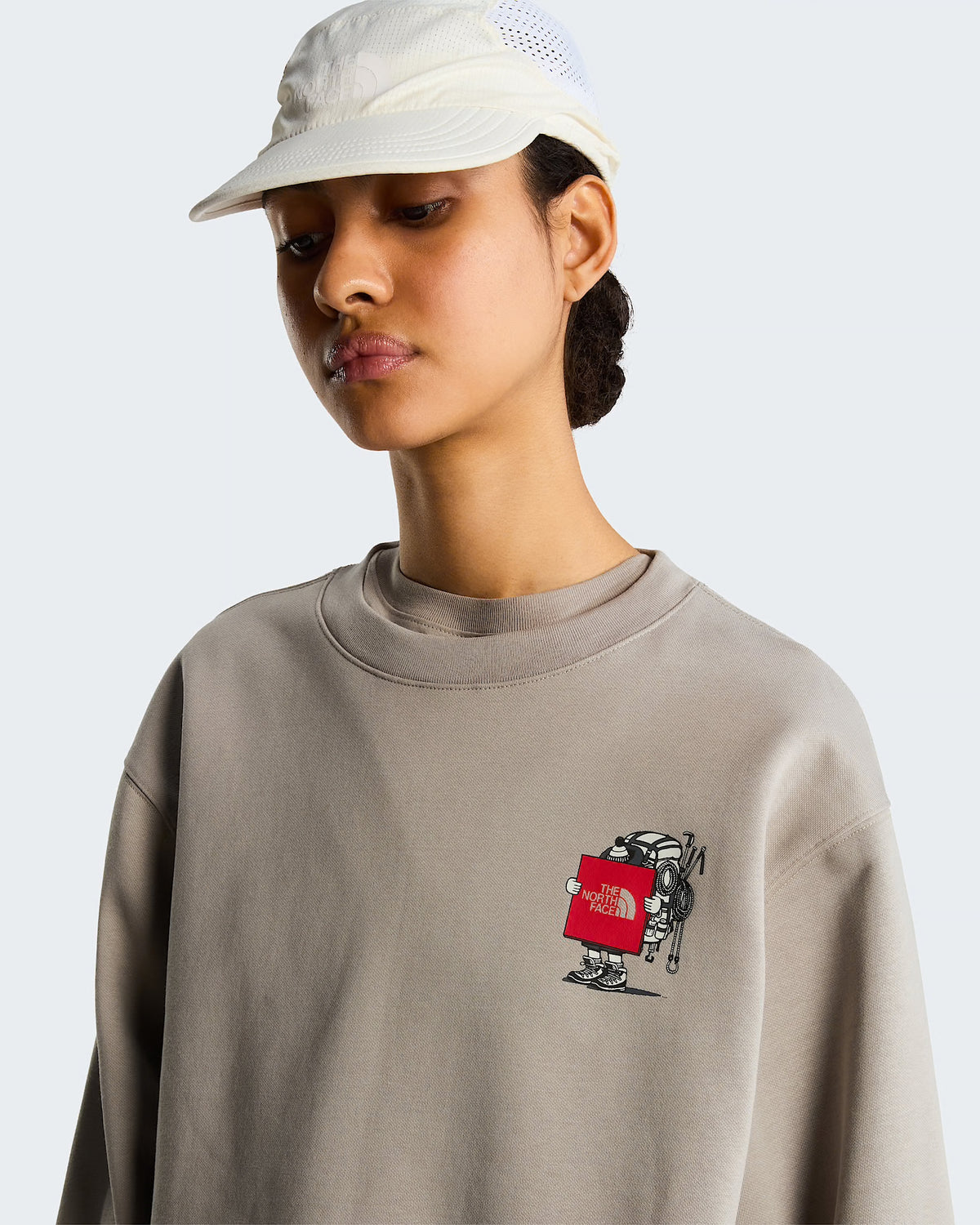 Unisex The North Face Gear Up Get Out Relaxed Sweatshirt Stone Slab