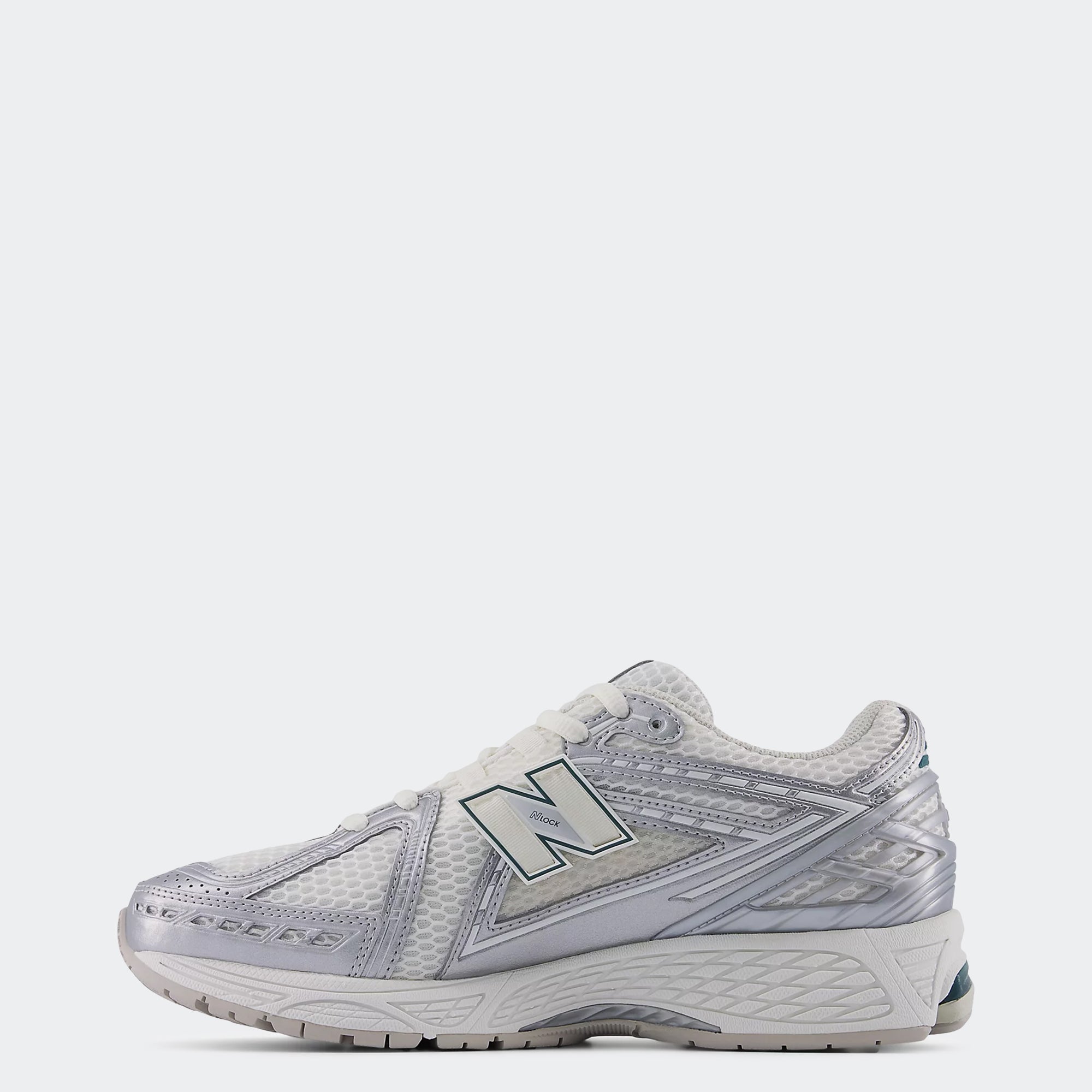 Unisex New Balance 1906R Shoes Silver Metalic with Sea Salt and New Spruce