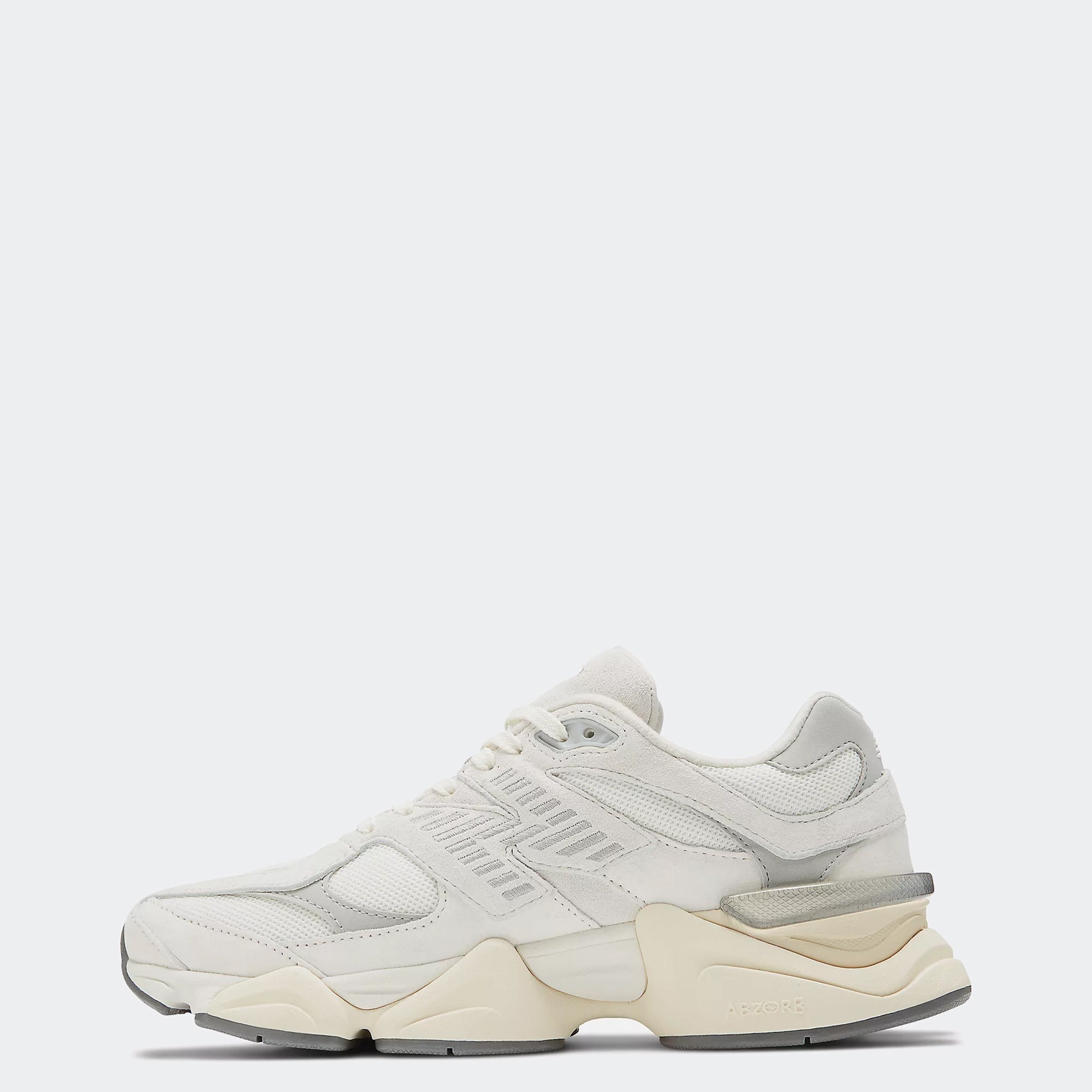 Unisex New Balance 9060 Shoes Sea Salt with Concrete and Silver Metallic