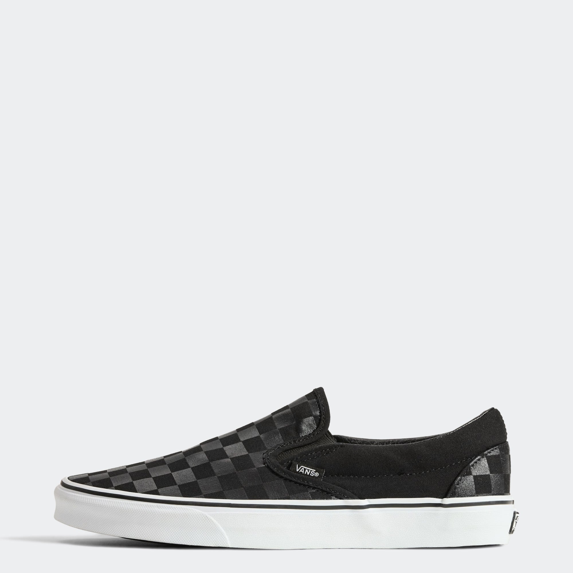 Men's Vans Classic Slip-On Checkerboard Shoes Black