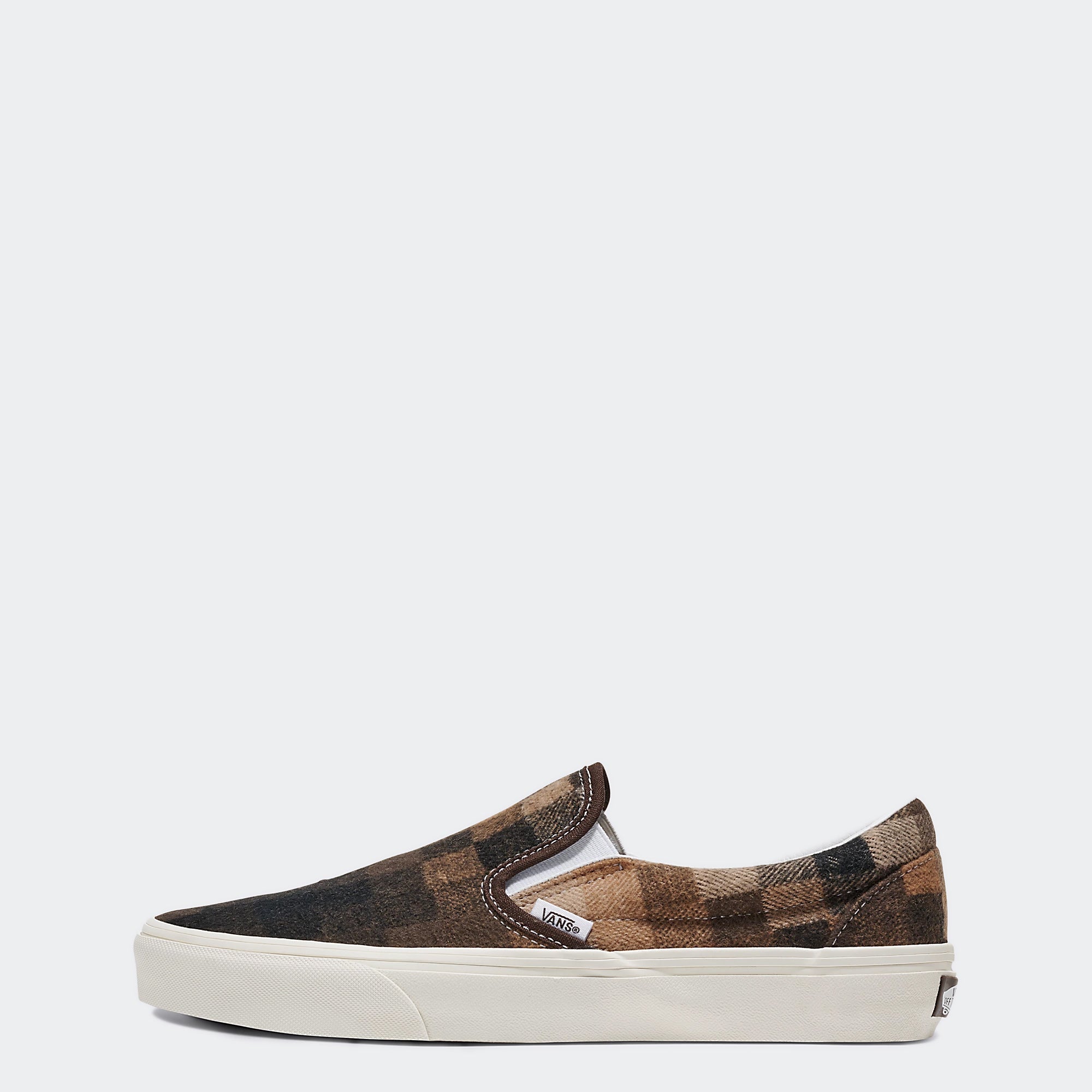Unisex Vans Classic Slip-On Checkerboard Shoes Sweater Brown