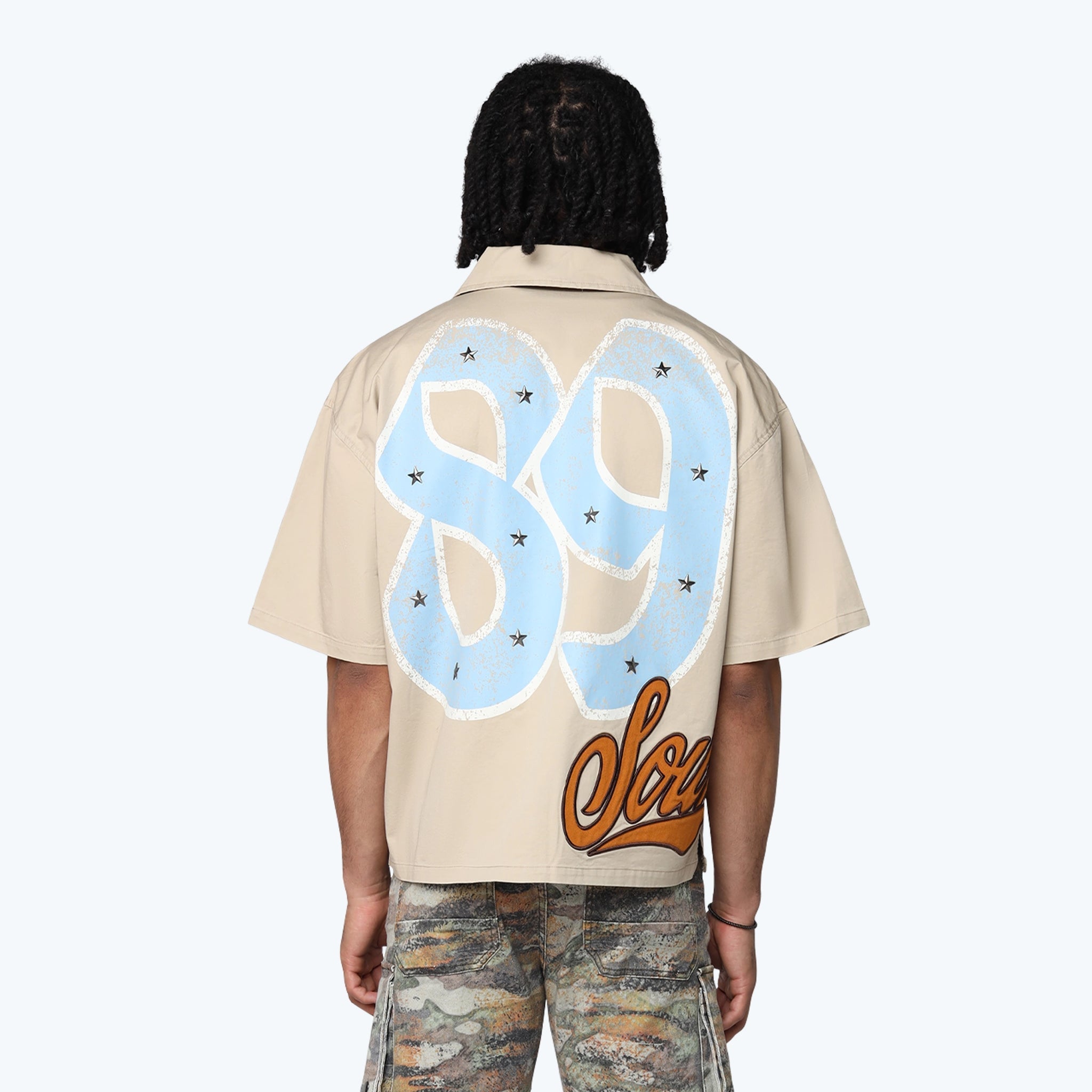 Men's Smoke Rise Oversized Wilds Woven Shirt Safari