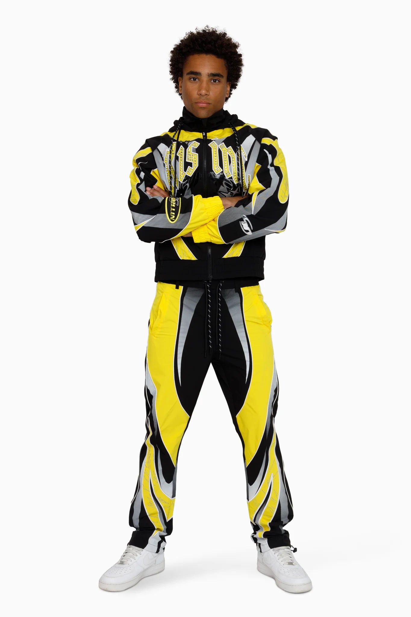 Men's Smoke Rise Rising Colorblock Windbreaker Pants Cyber Yellow