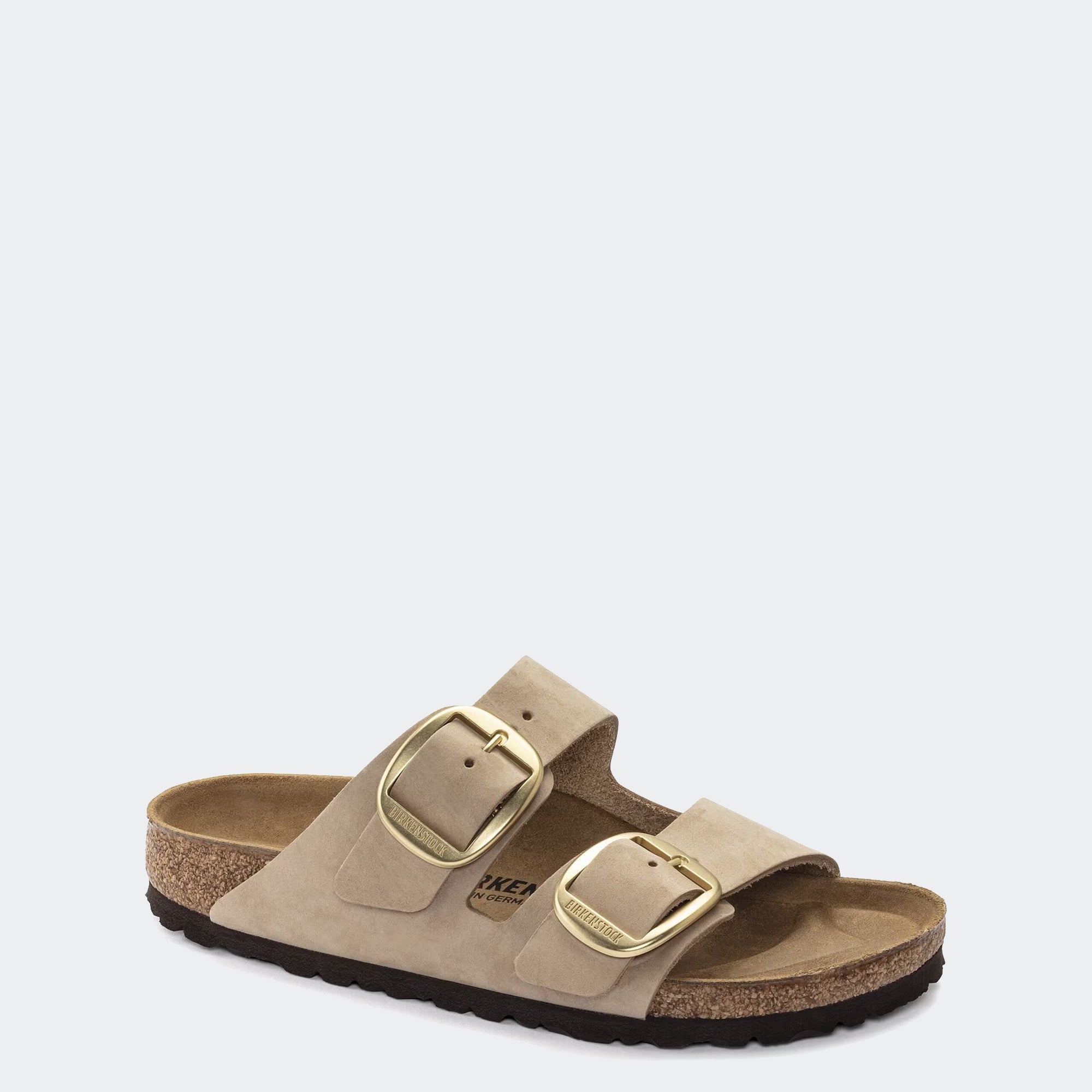 Women's BIRKENSTOCK Arizona Big Buckle Nubuck Leather Sandcastle
