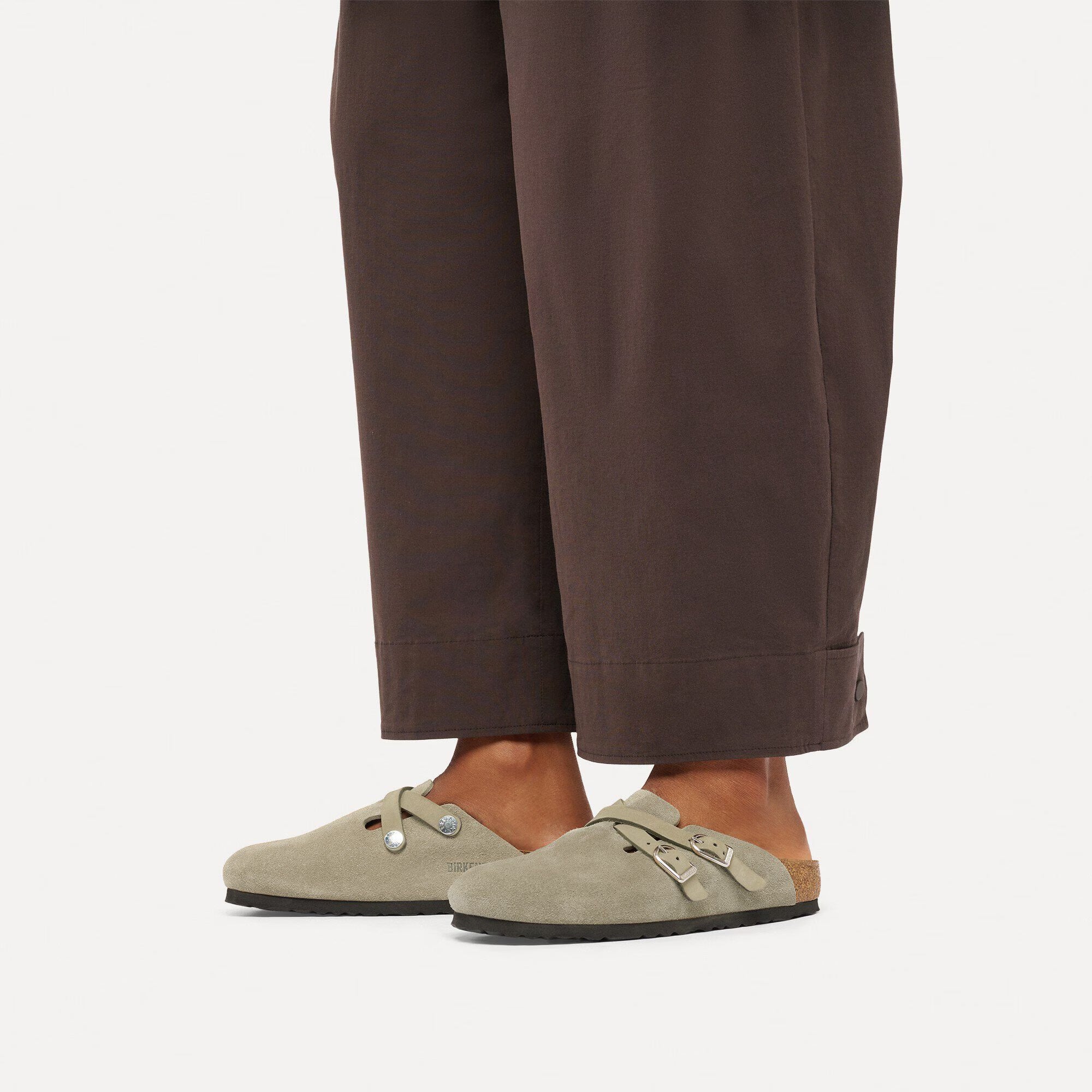 Women's BIRKENSTOCK Blair Suede Leather Clog Taupe