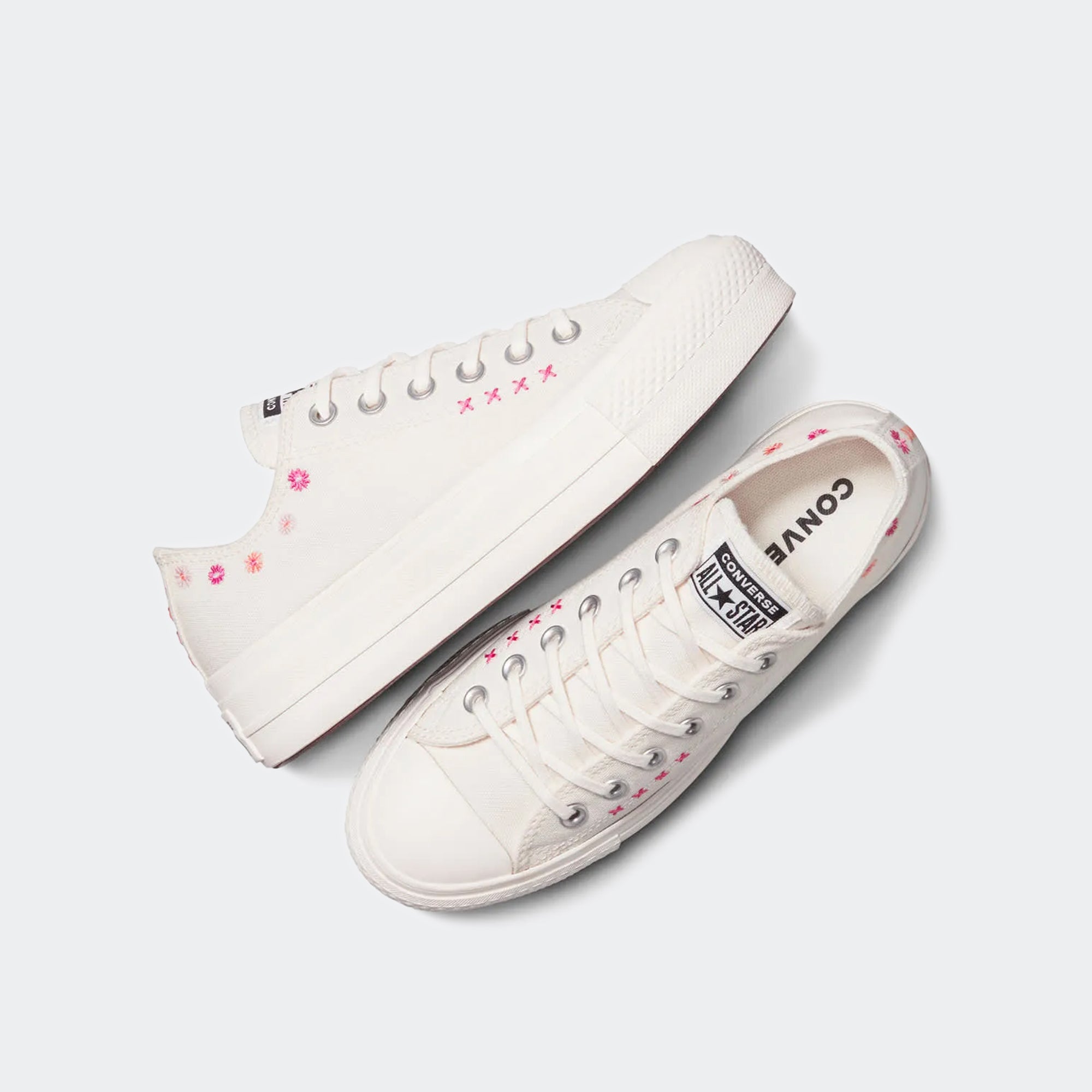 Women's Converse Chuck Taylor All Star Lift Ox Platform Low Top Shoes Egret Floral