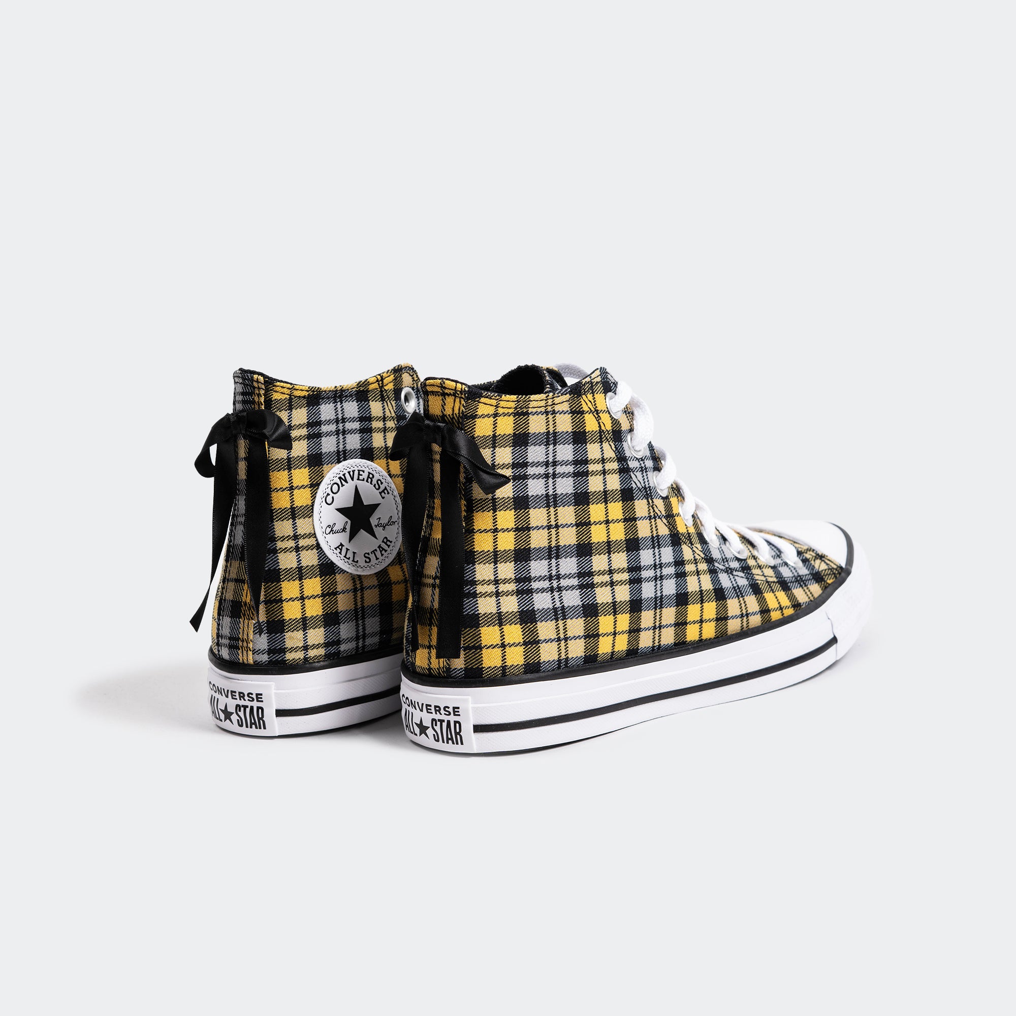 Women's Converse Chuck Taylor All Star High Yellow Plaid / Black / White