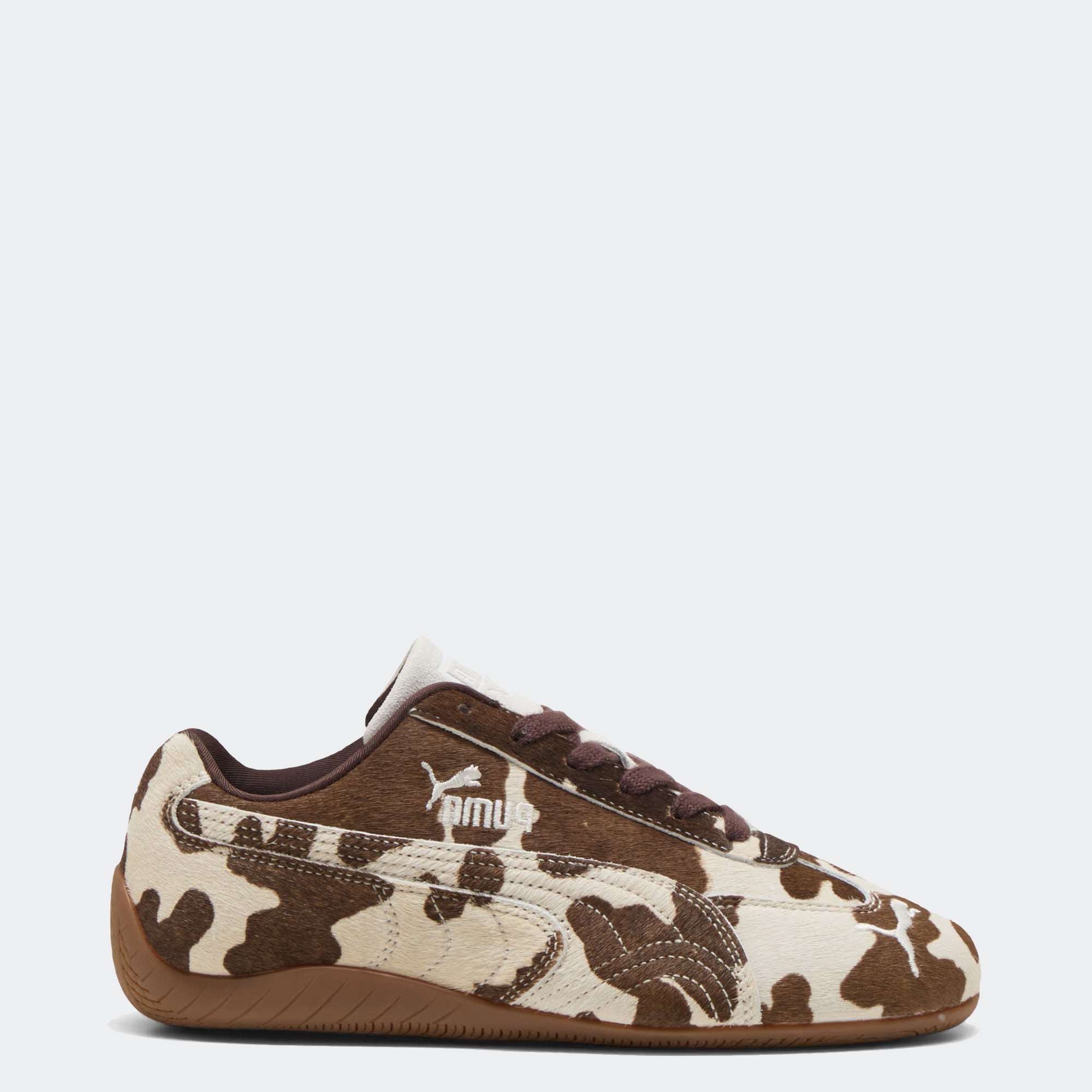 Women's PUMA Speedcat Cow Print Shoes Chocolate Brown