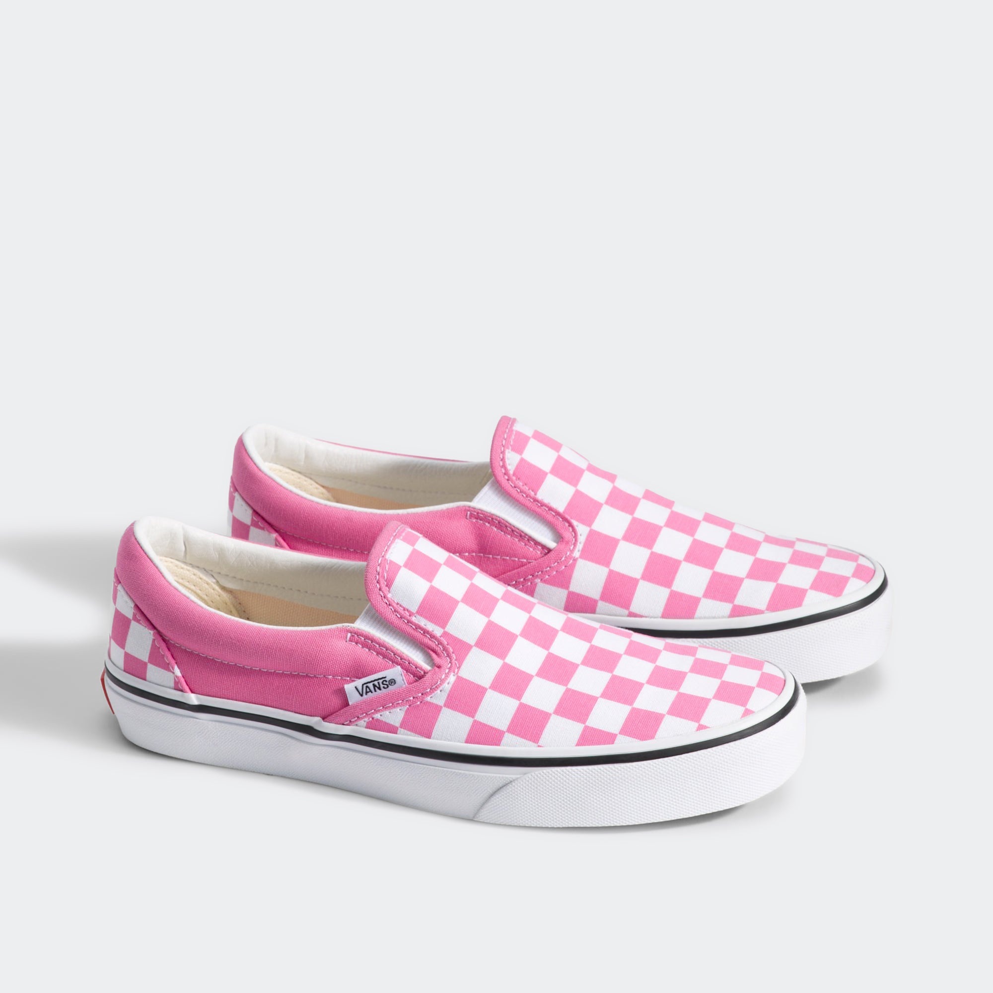 Women's Vans Classic Slip-On Checkerboard Shoes Fizz Pink