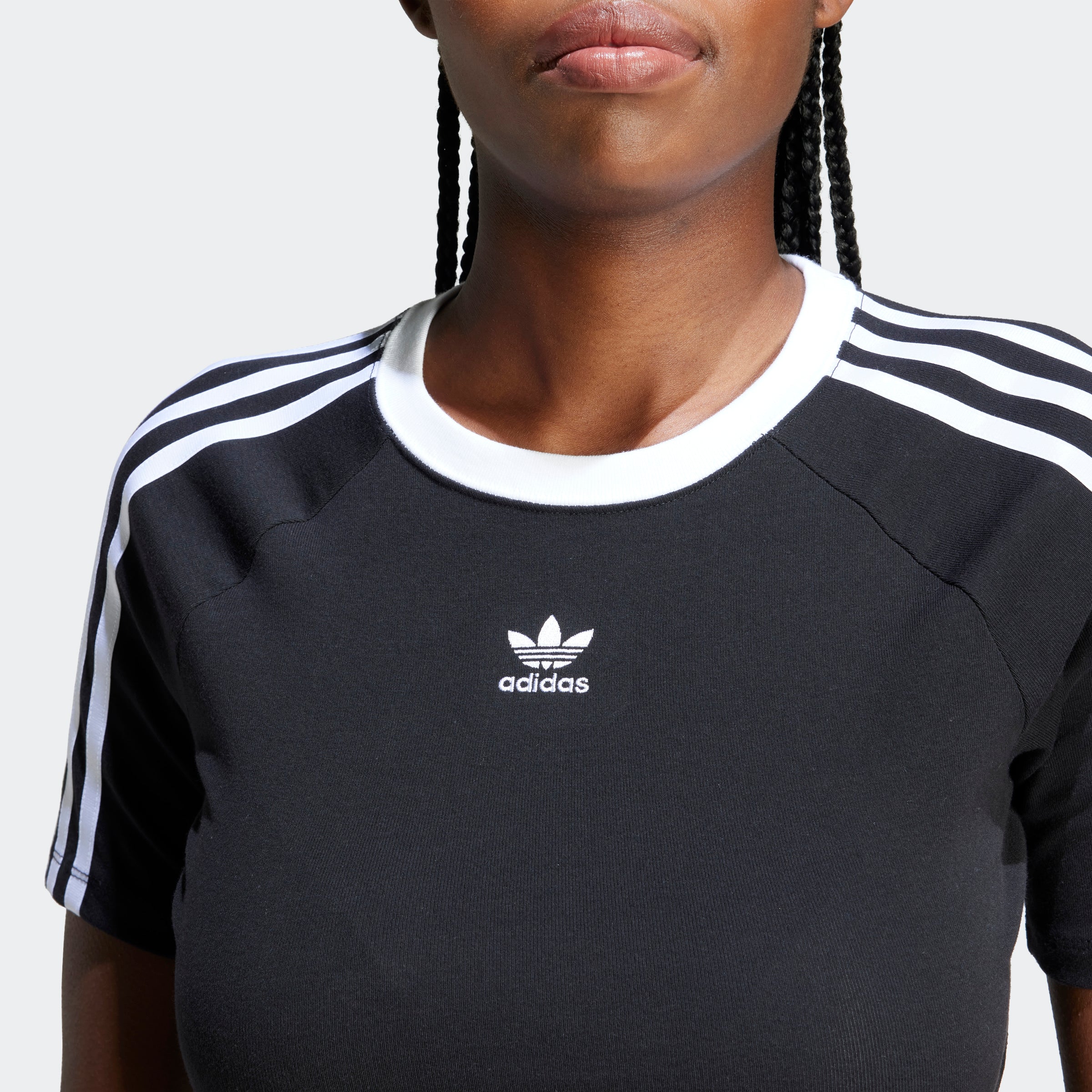 Women's adidas Originals 3-Stripes Baby Tee Black