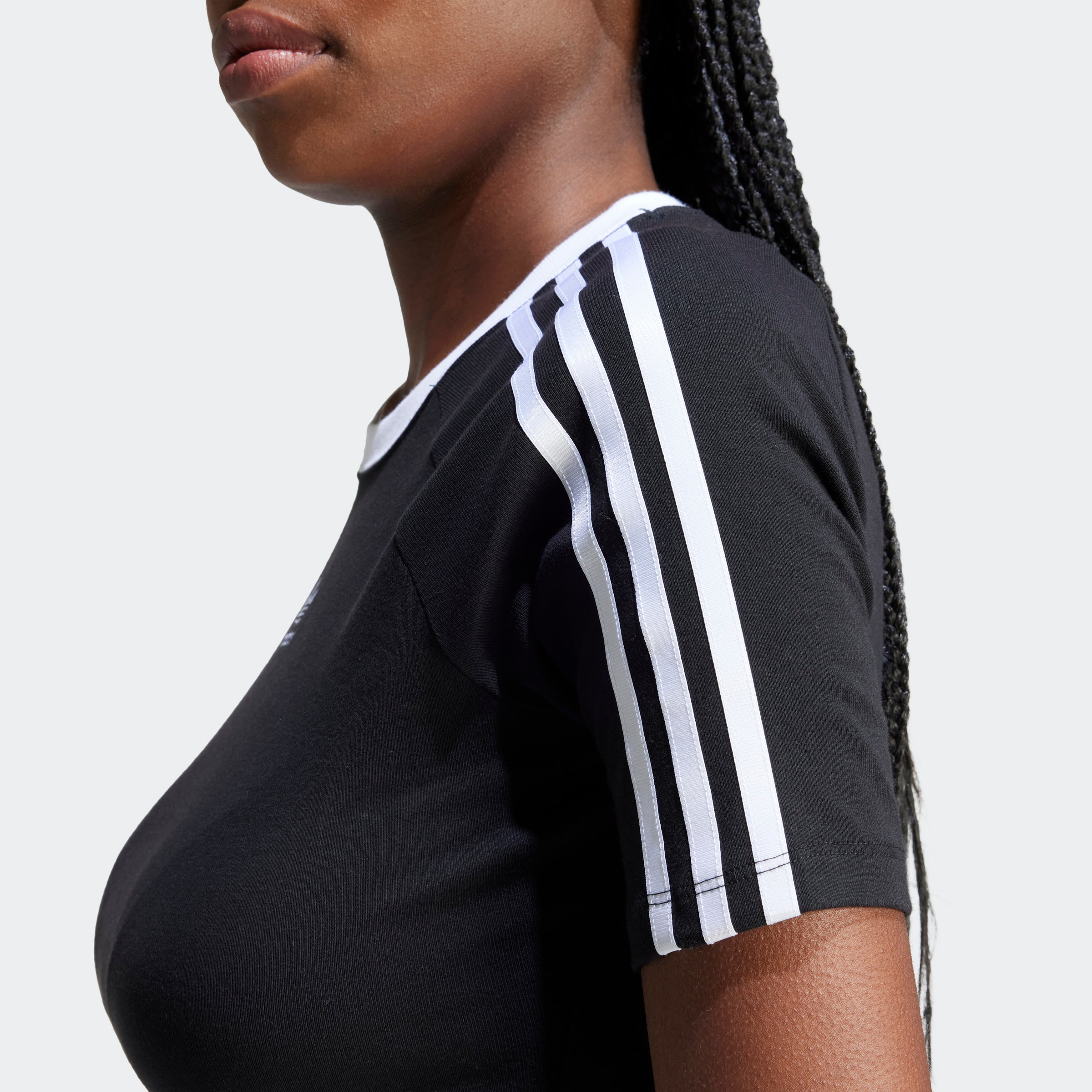 Women's adidas Originals 3-Stripes Baby Tee Black