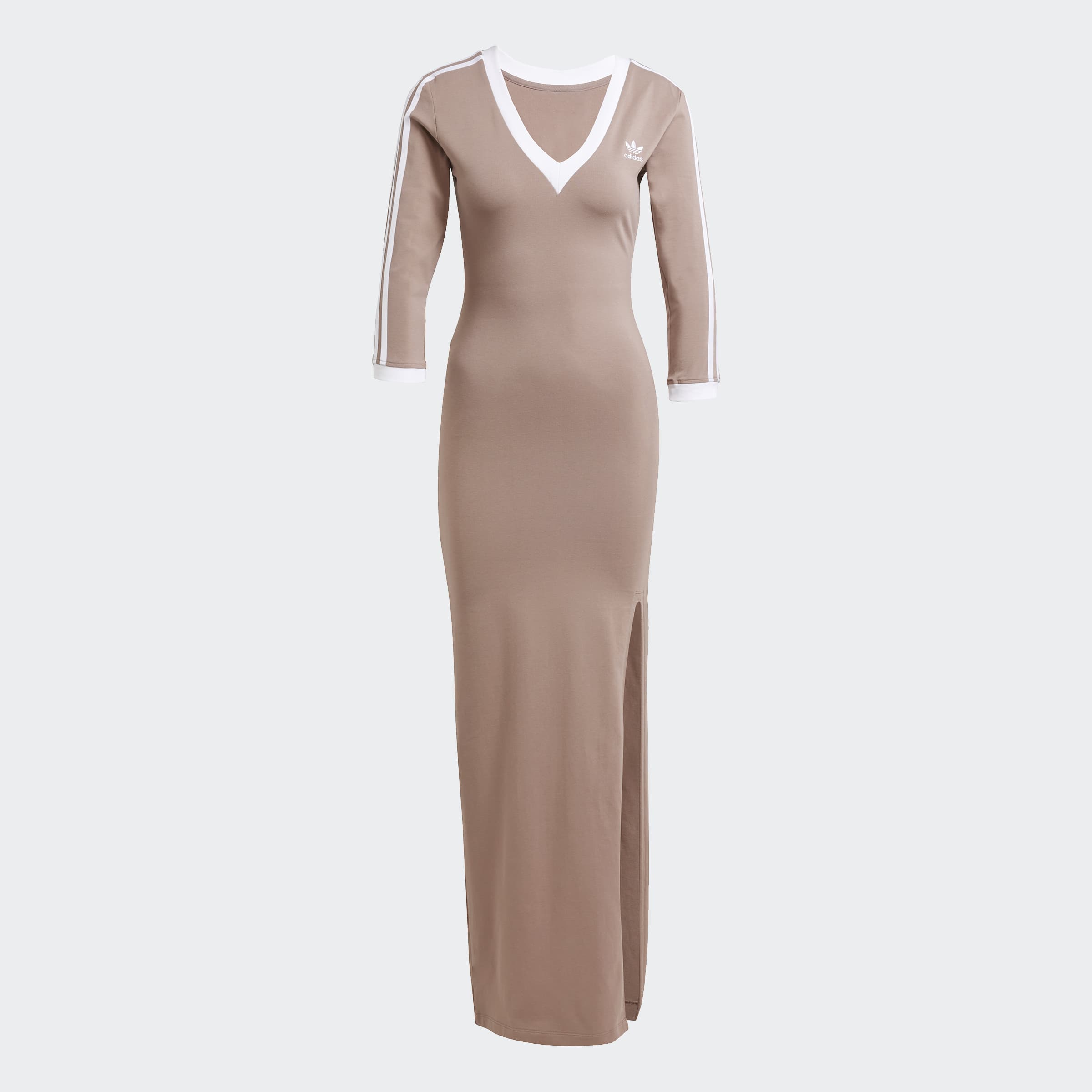 Women's adidas Originals Adicolor Classics 3-Stripes Maxi Dress Trace Brown