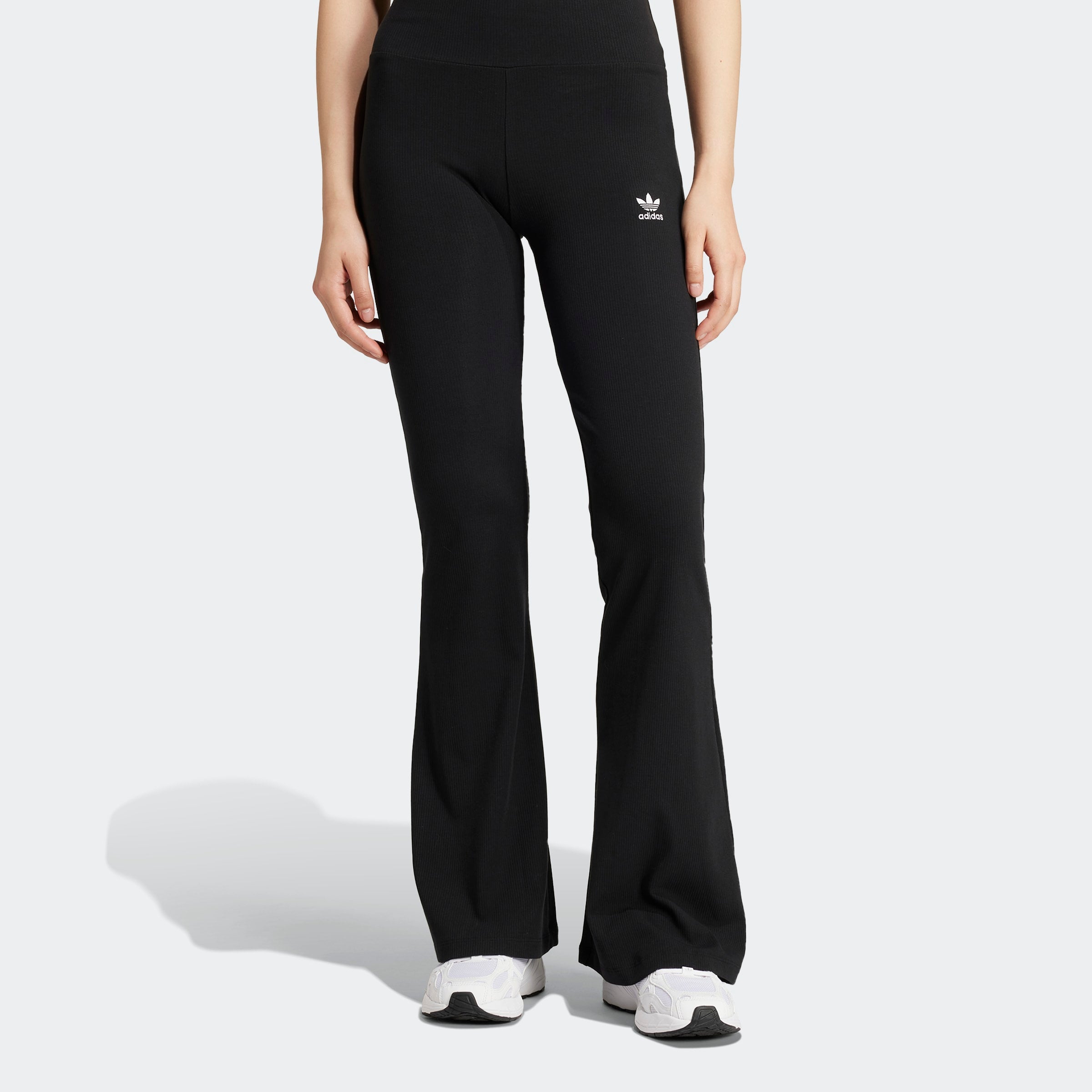 Women's adidas Originals Essentials Rib Flared Leggings Black