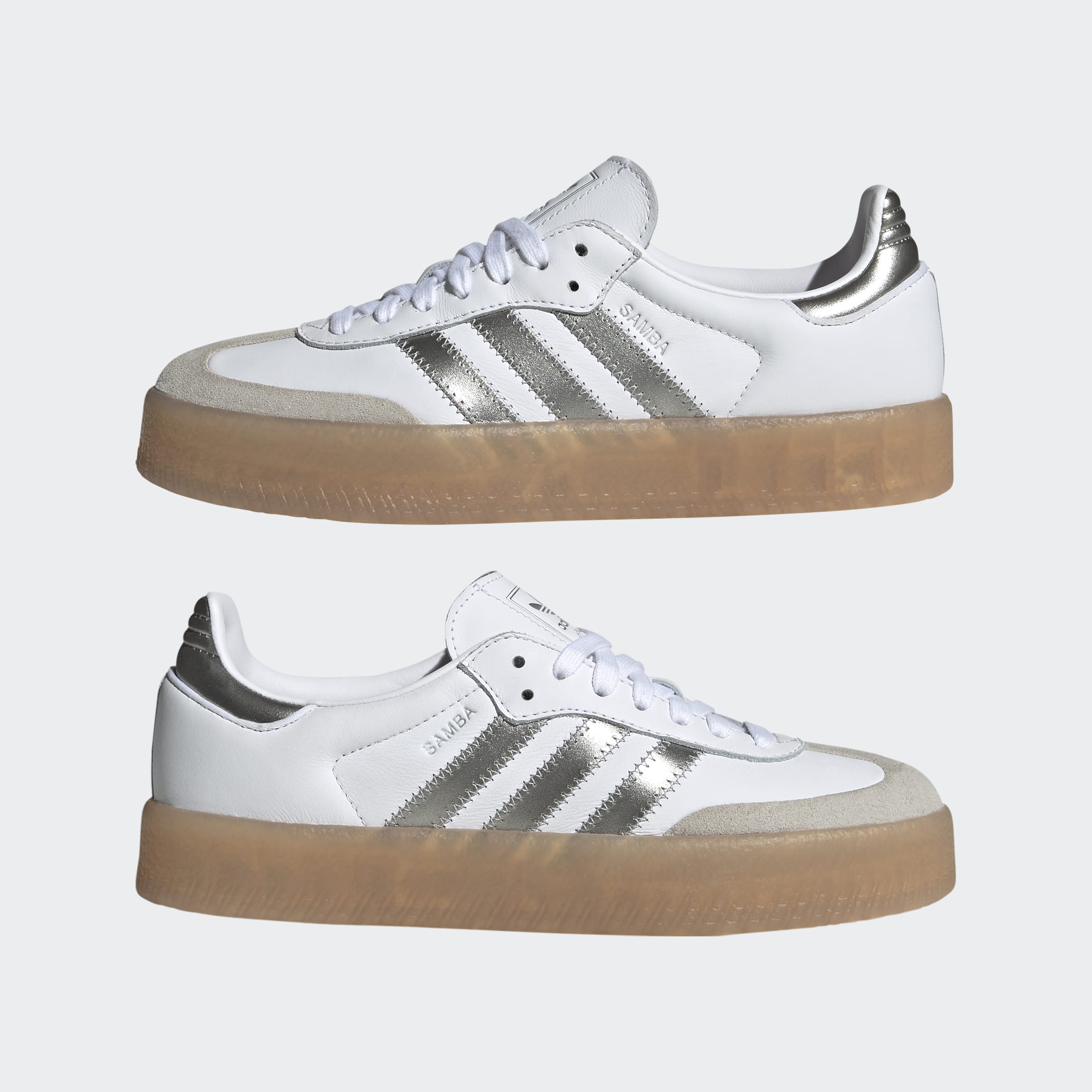 Women's adidas Originals Sambae Shoes Silver Metallic / Gum