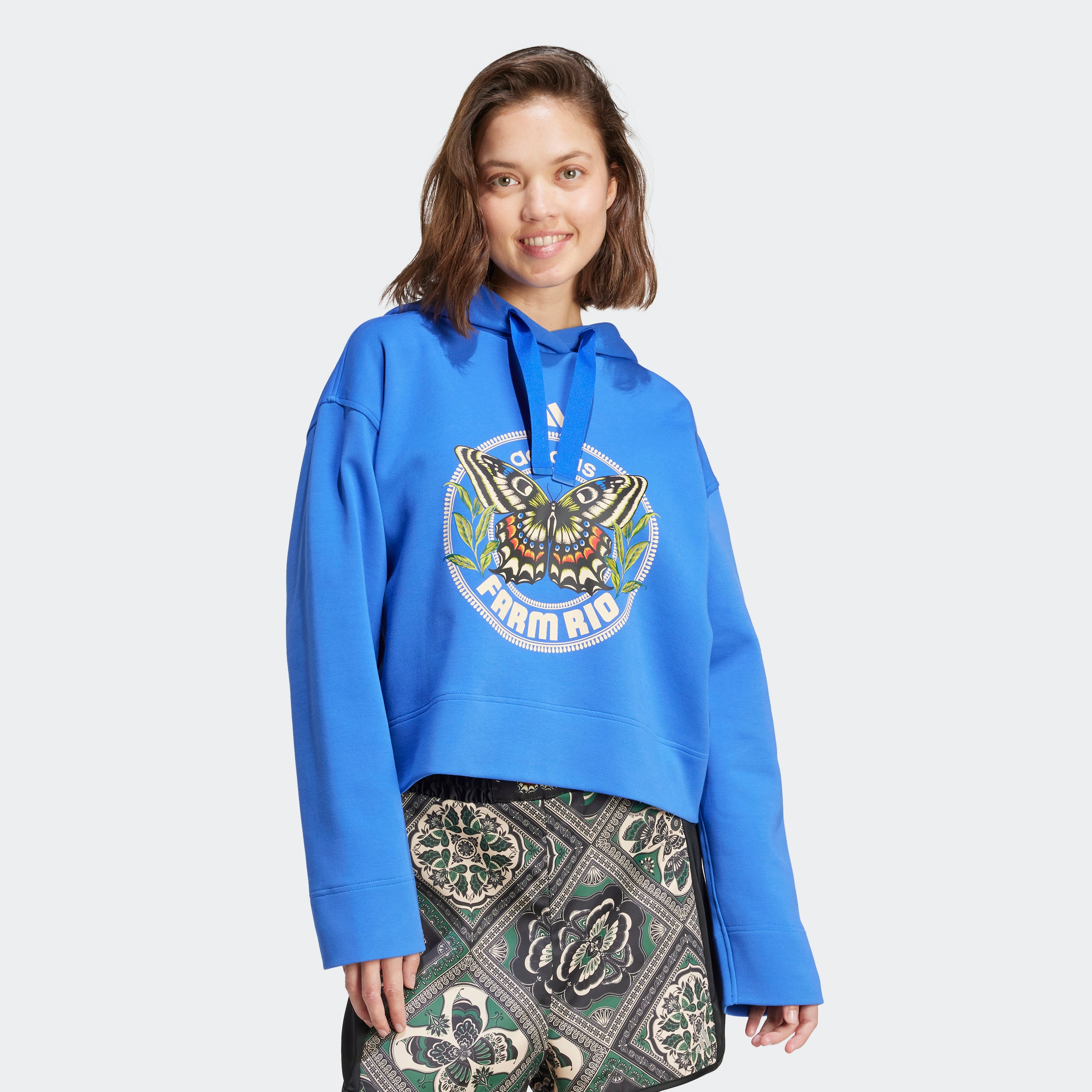 Women's adidas Sportswear x FARM Hoodie Hi-Res Blue