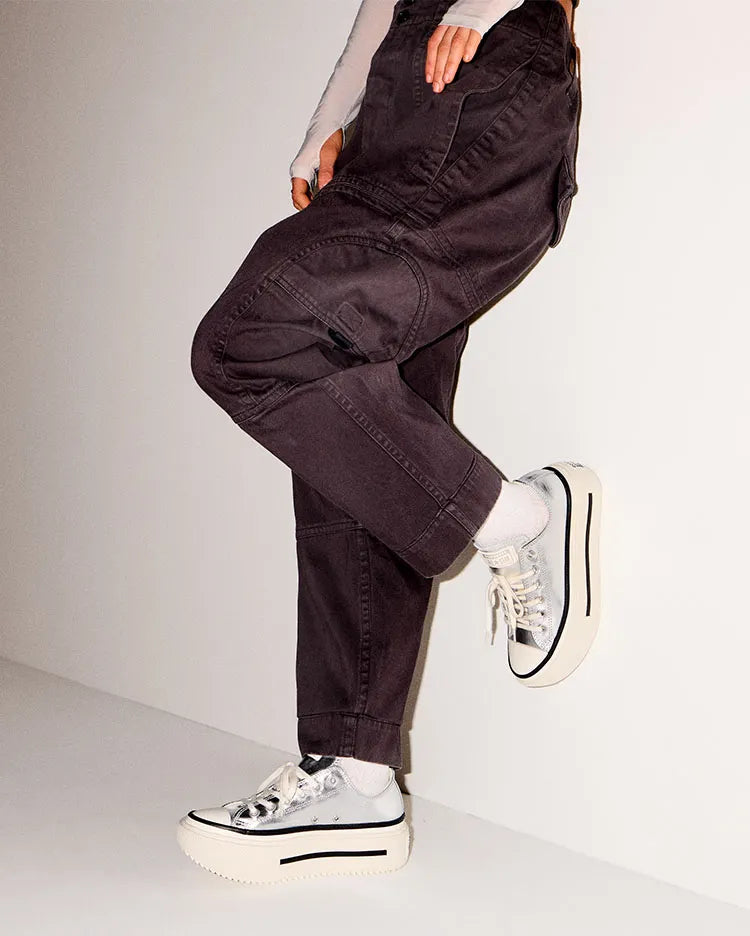 Unisex Converse Chuck Taylor All Star Lift Double Stack Ox Shoes Silver / Egret