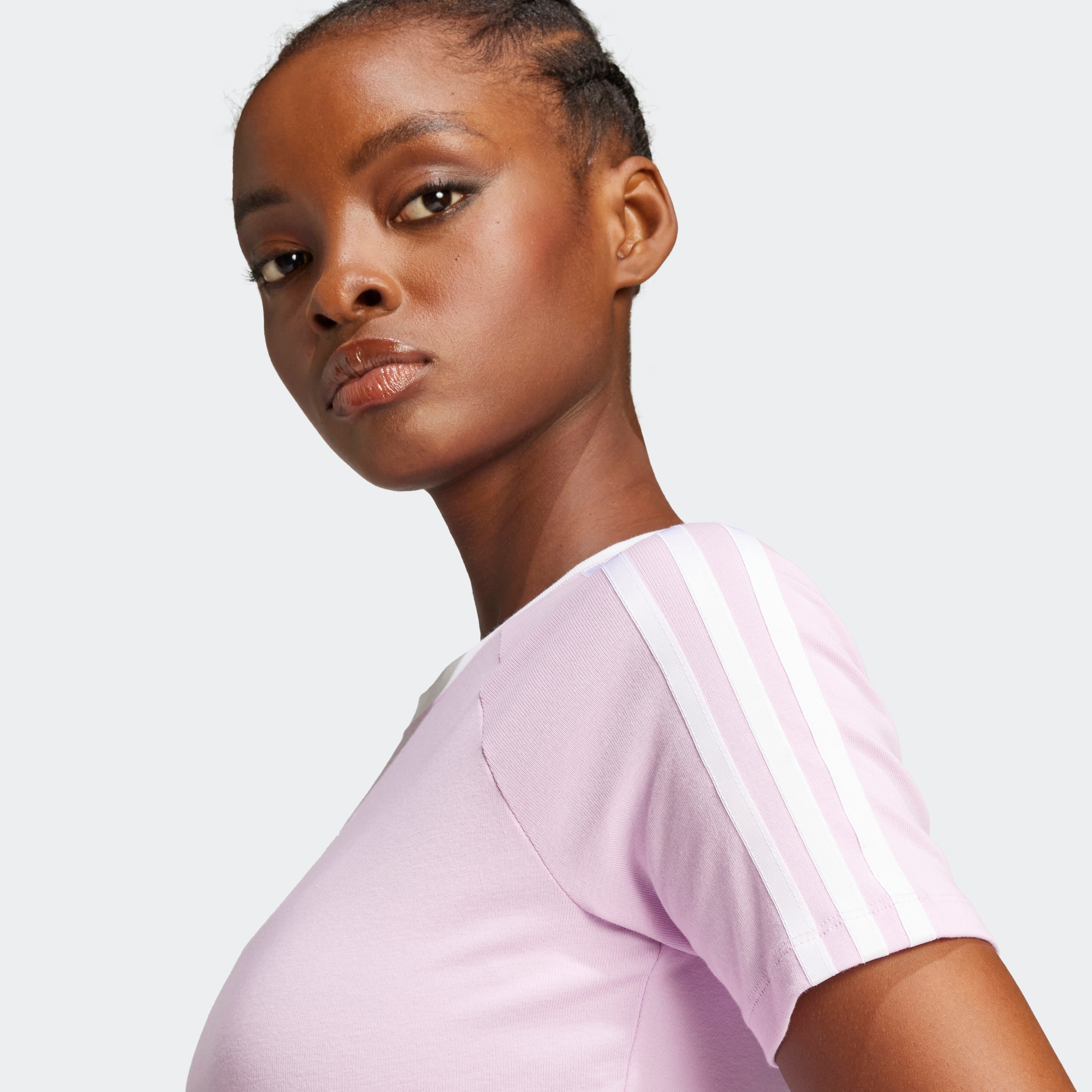 Women's adidas Originals 3-Stripes Baby Tee Light Orchid