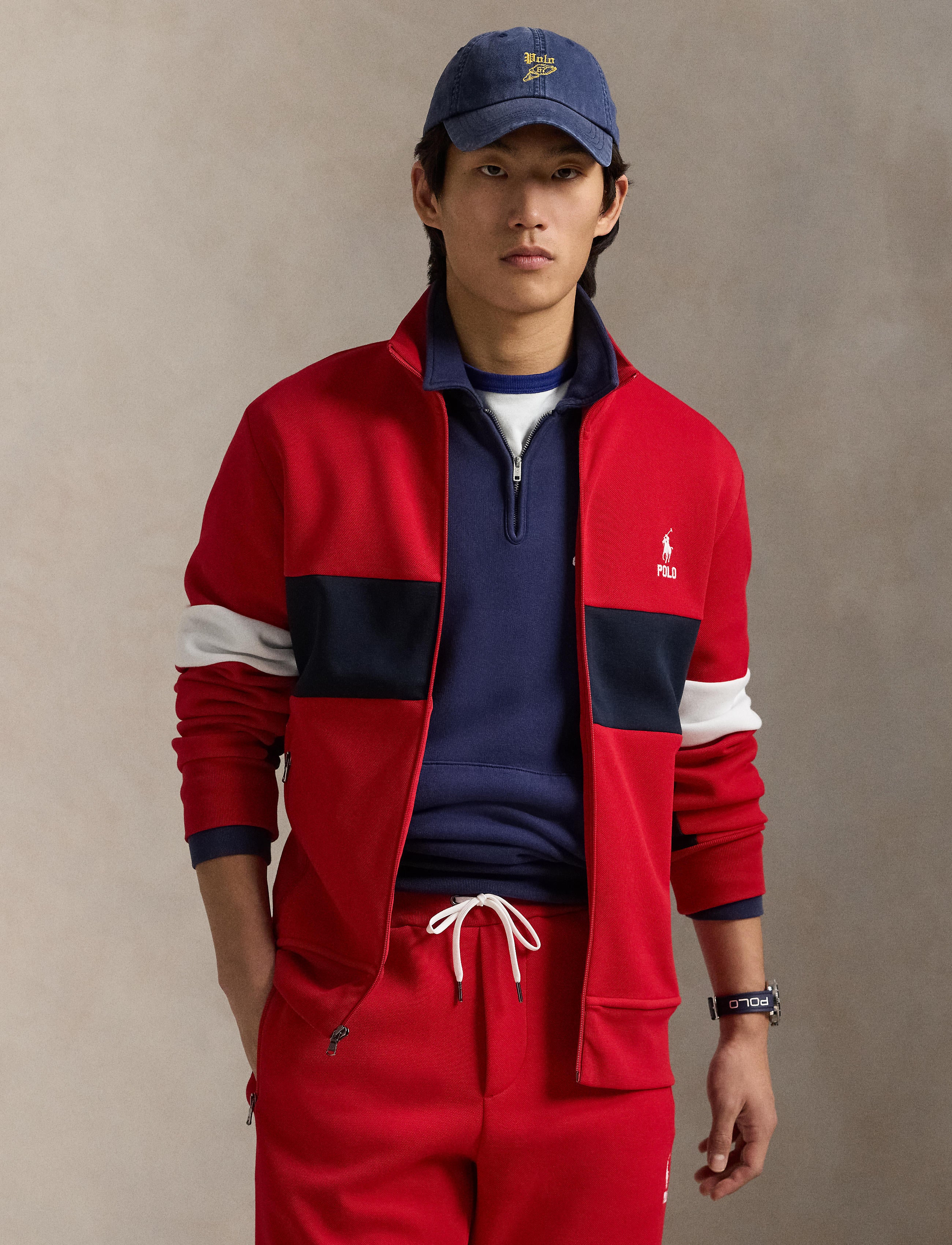 Men's Polo Ralph Lauren Double-Knit Long Sleeve Track Jacket