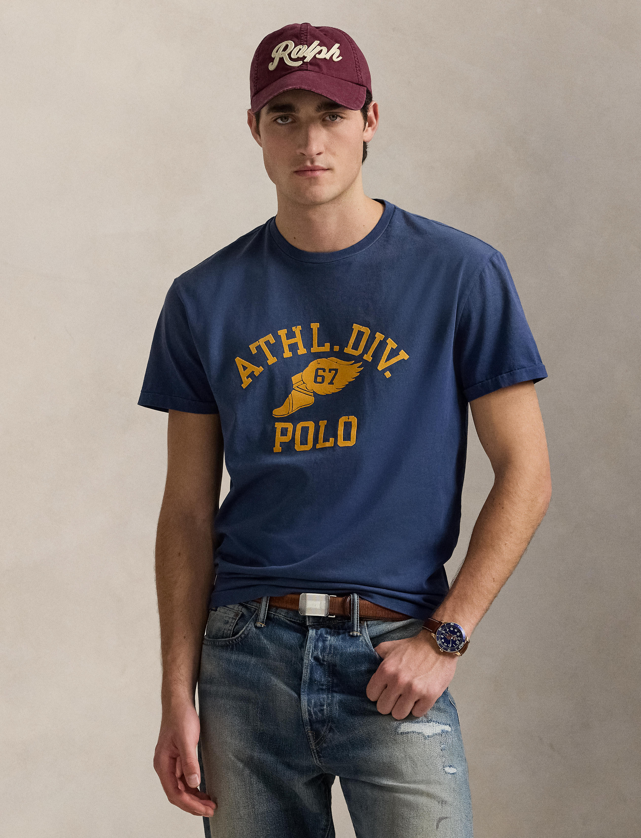 Men's Polo Ralph Lauren Classic Fit Logo Jersey T-Shirt Rustic Navy