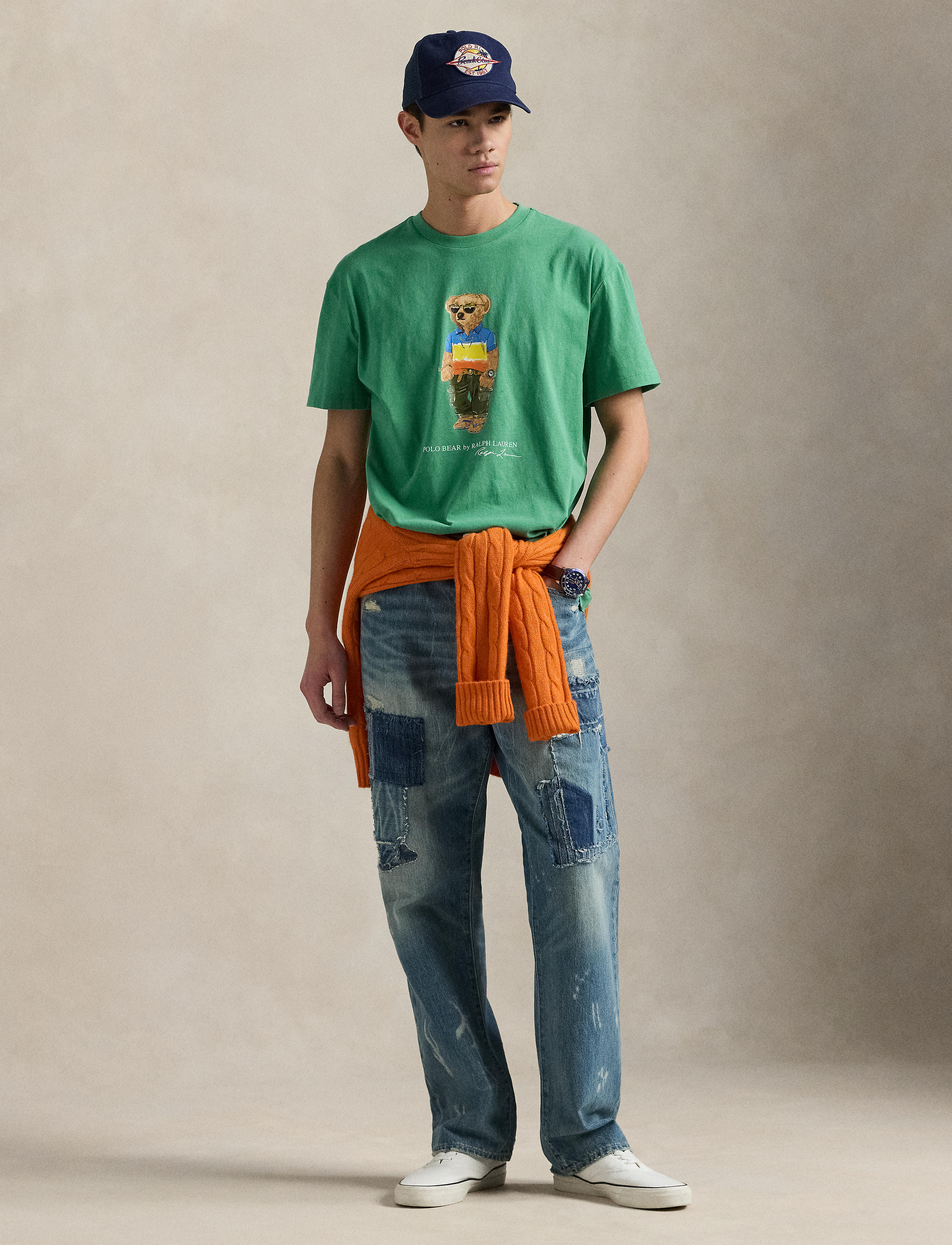 Men's Polo Ralph Lauren Classic Fit Polo Bear Jersey T-Shirt Raft Green