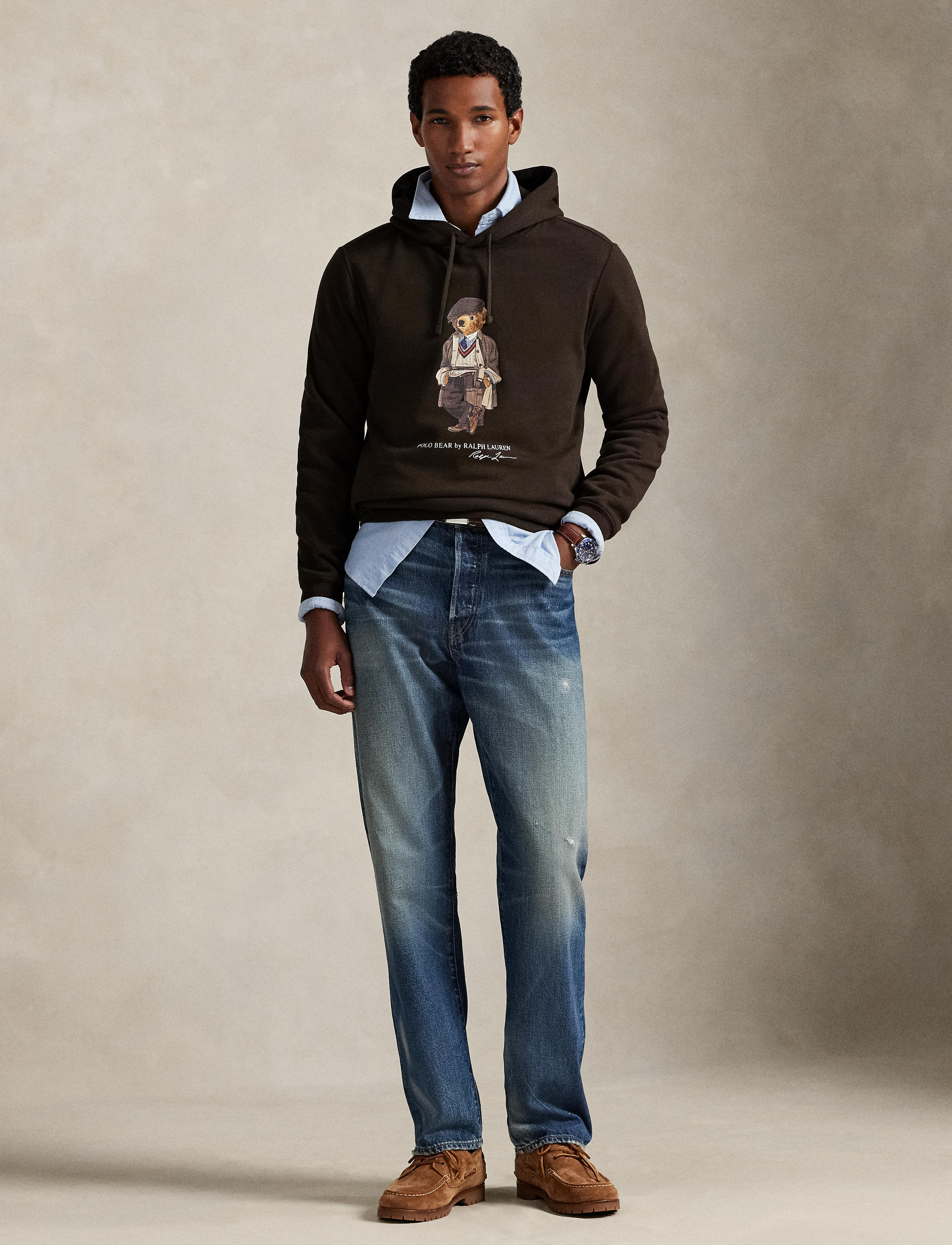 Men's Polo Ralph Lauren Polo Bear Fleece Hoodie Antique Brown