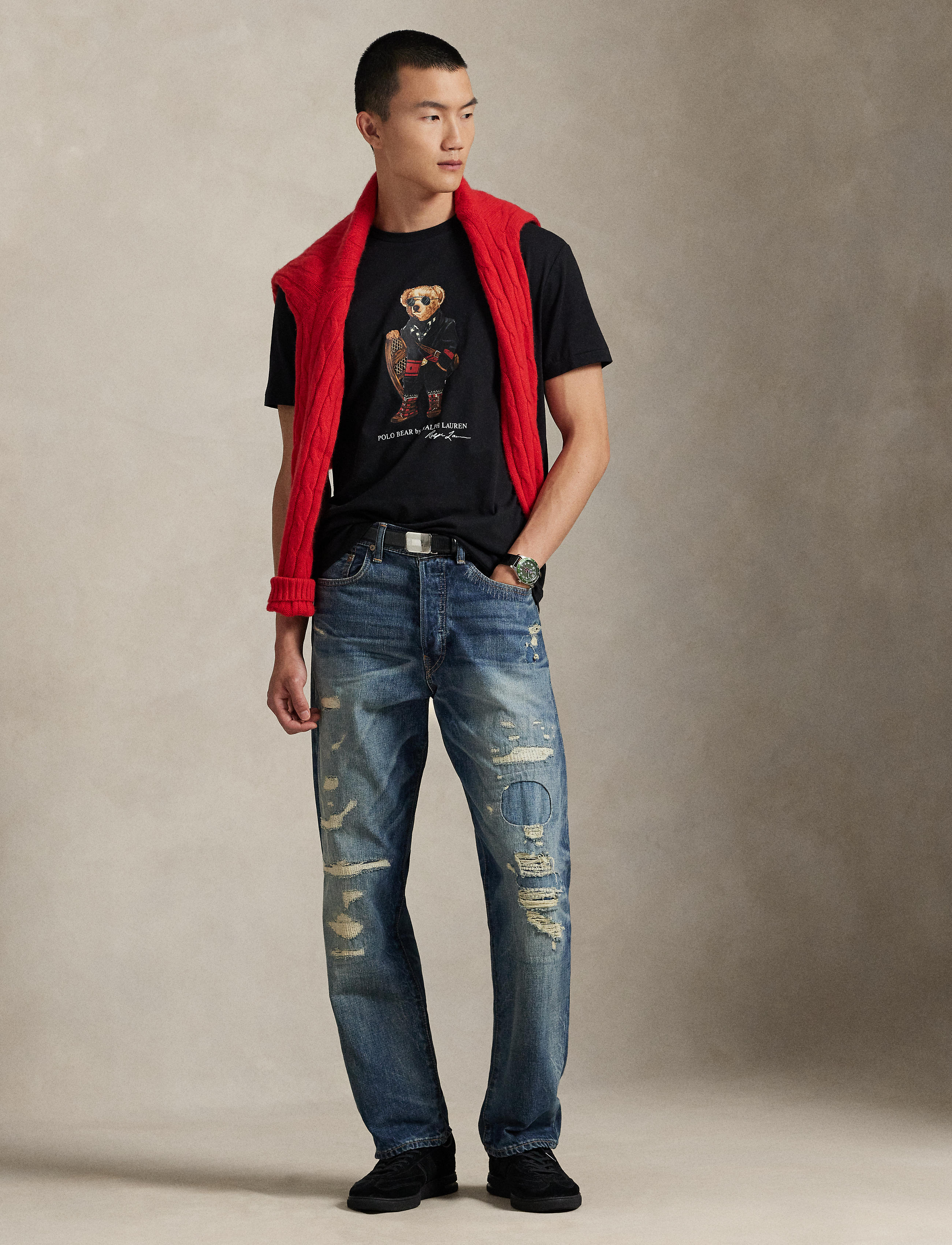 Men's Polo Ralph Lauren Classic Fit Polo Bear Jersey T-Shirt Holiday Bear