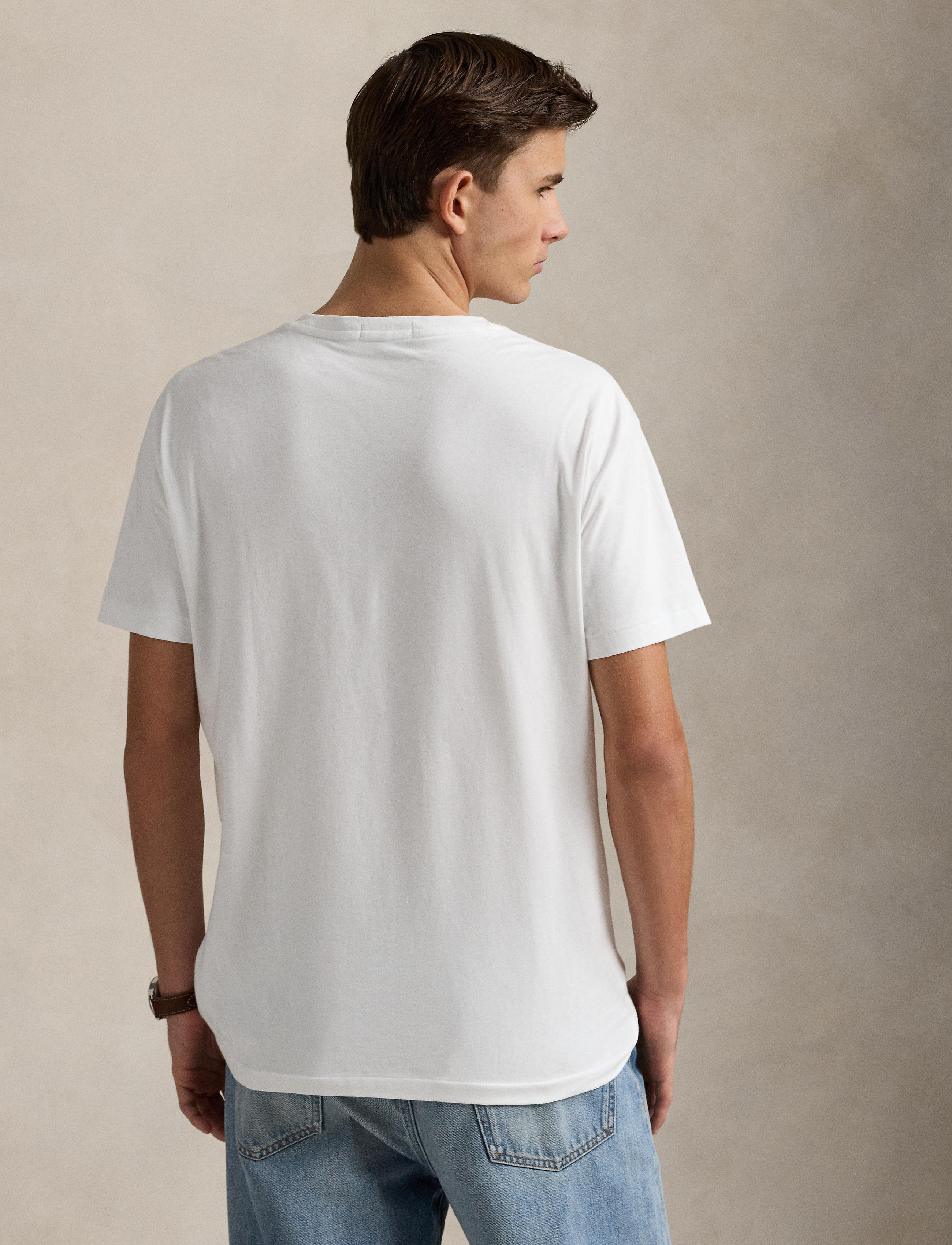 Men's Polo Ralph Lauren Classic Fit Polo Bear Jersey T-Shirt White Heritage Bear