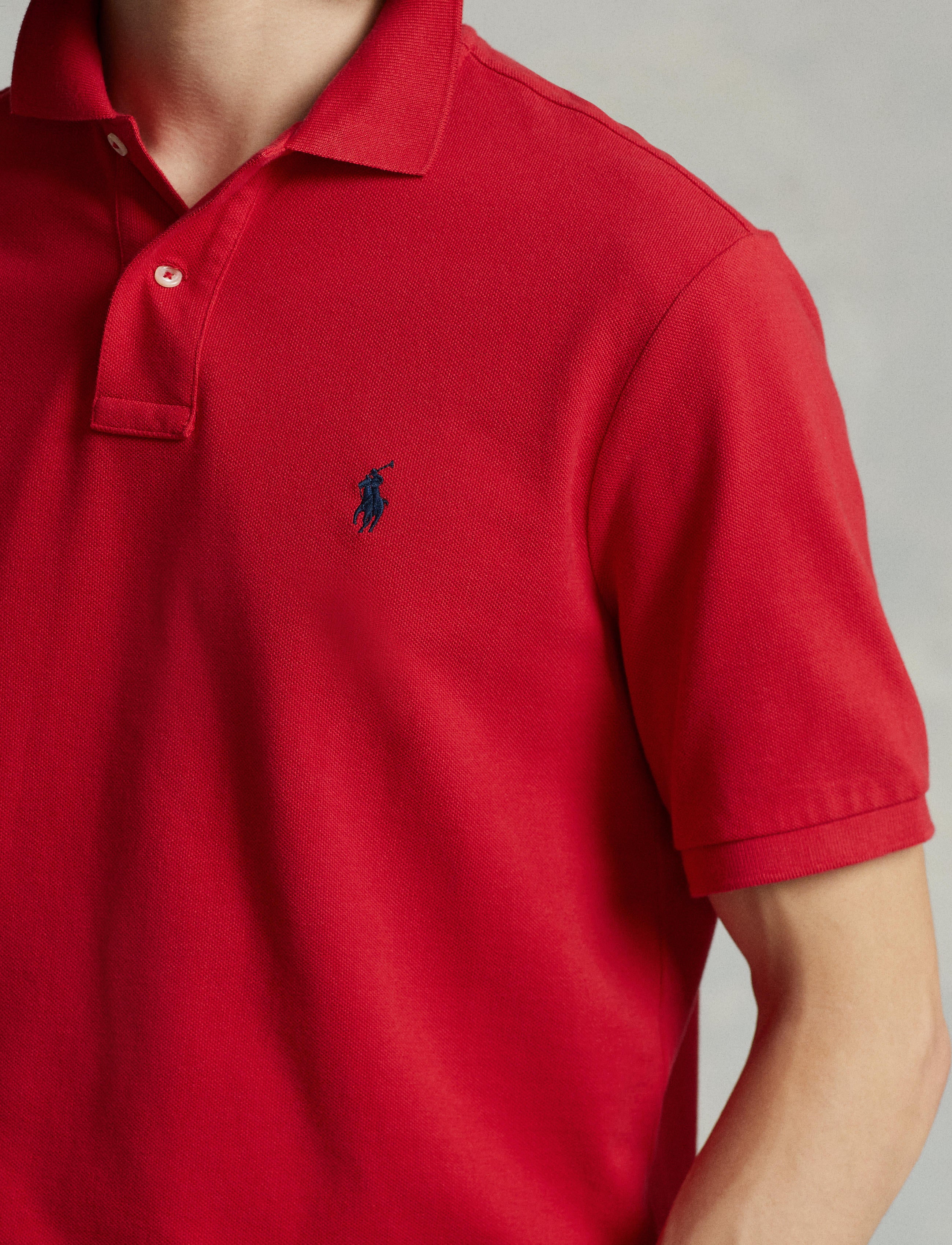 Men's Polo Ralph Lauren Iconic Mesh Polo Shirt Red / Navy