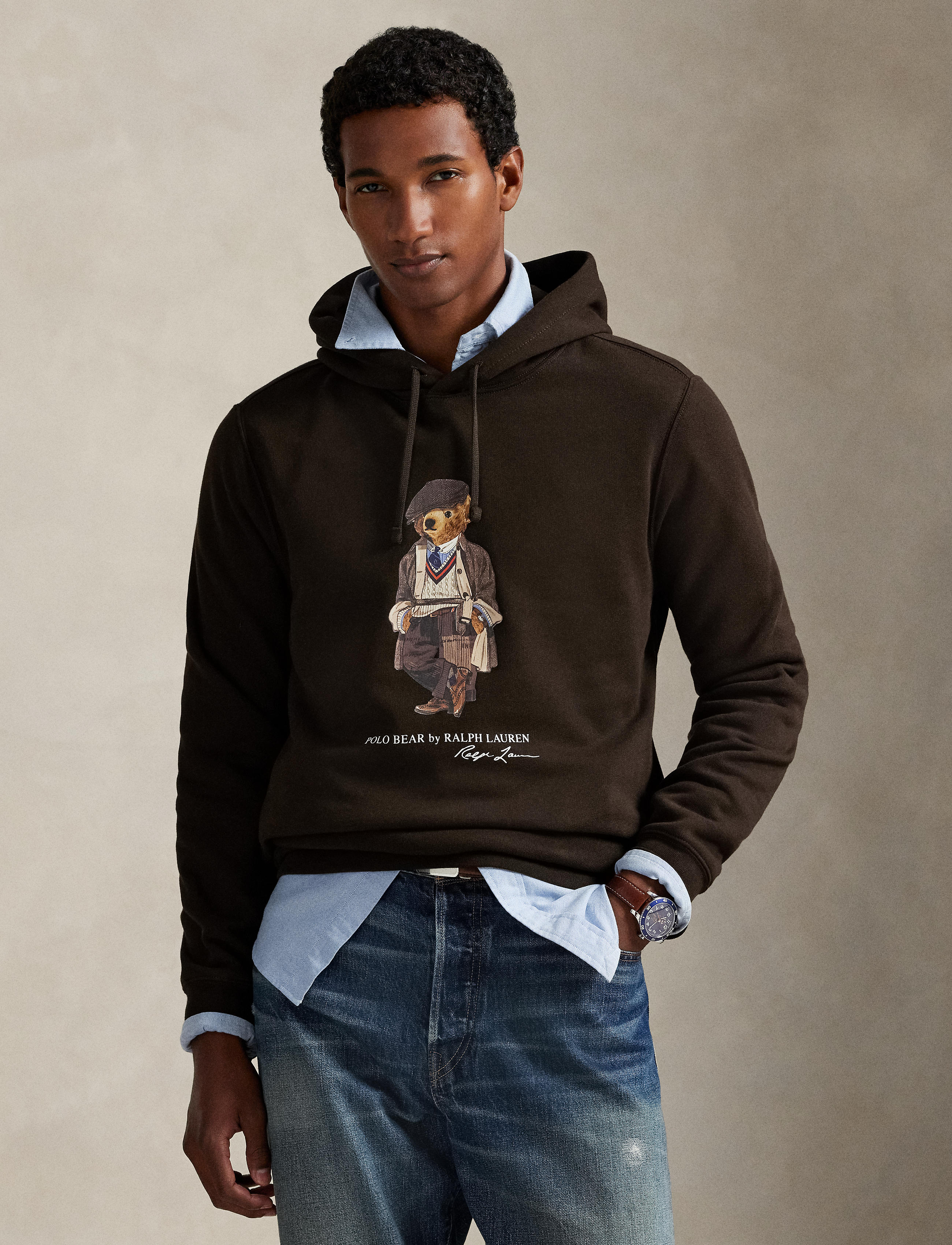 Men's Polo Ralph Lauren Polo Bear Fleece Hoodie Antique Brown