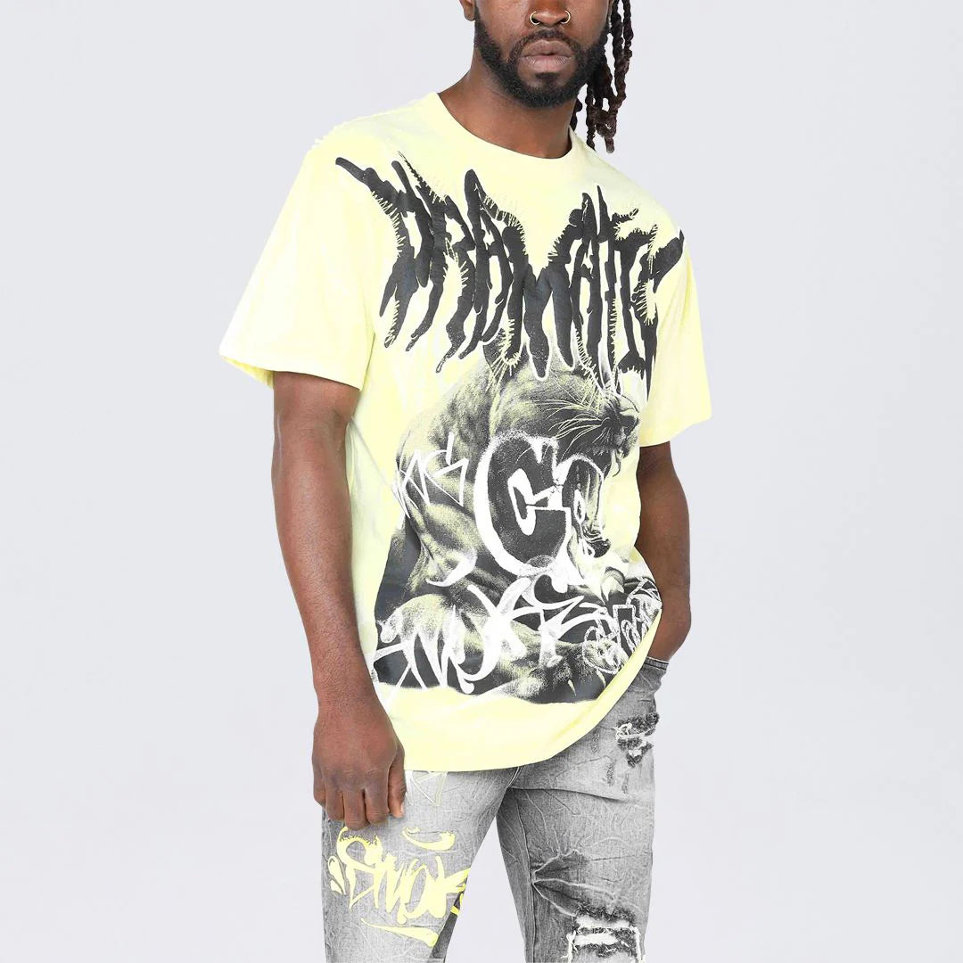 Men's Smoke Rise Oversized Dystopia T-Shirt Wax Yellow