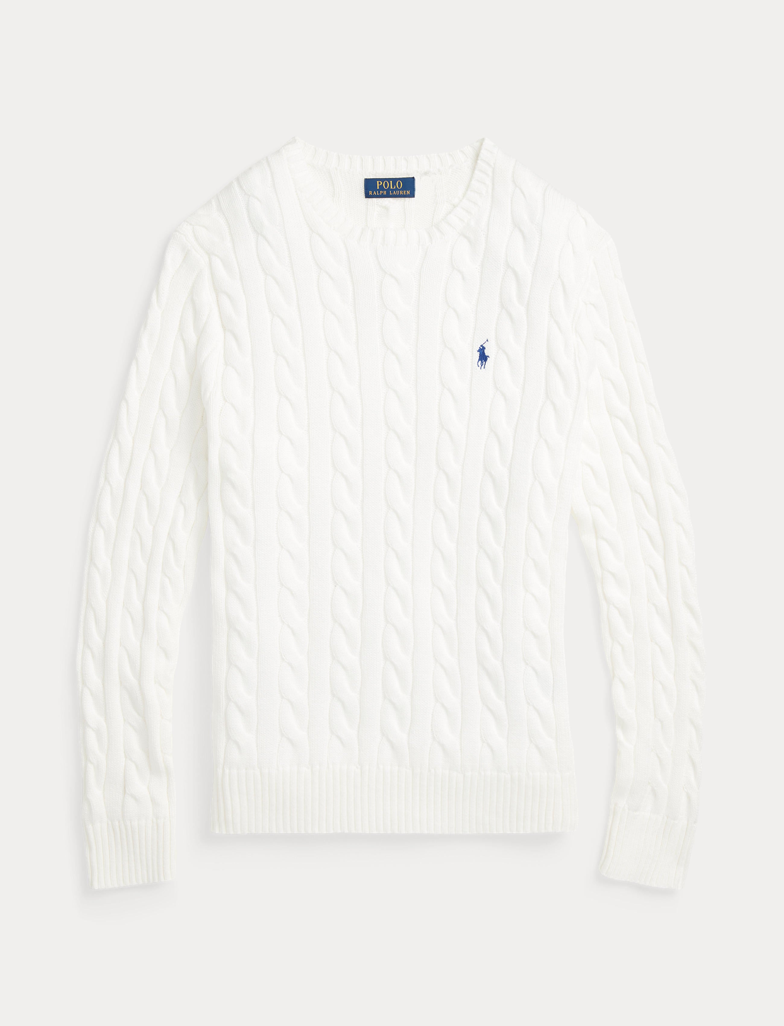 Men's Polo Ralph Lauren Cable-Knit Cotton Sweater White