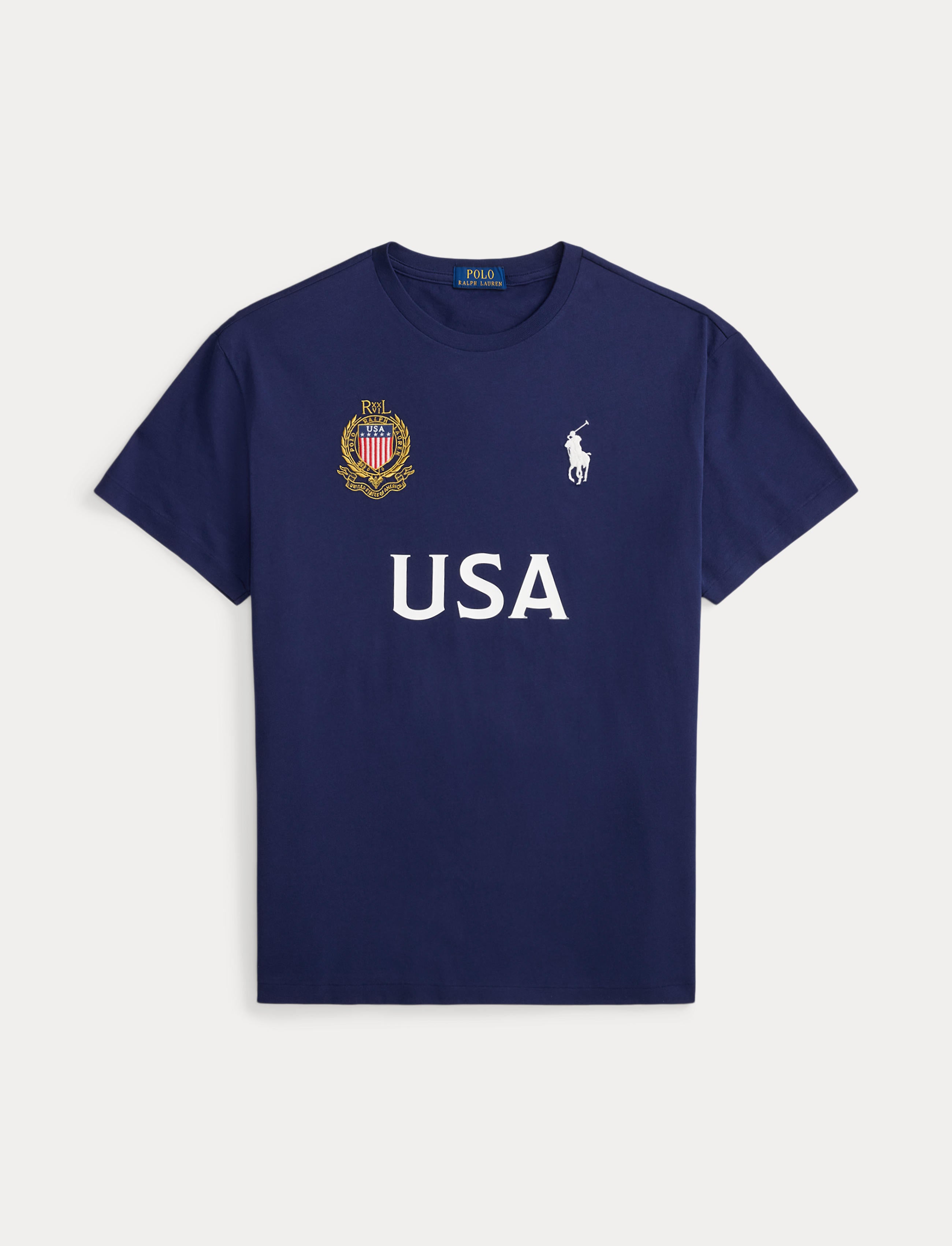 Men's Polo Ralph Lauren Classic Fit USA Jersey T-Shirt Newport Navy