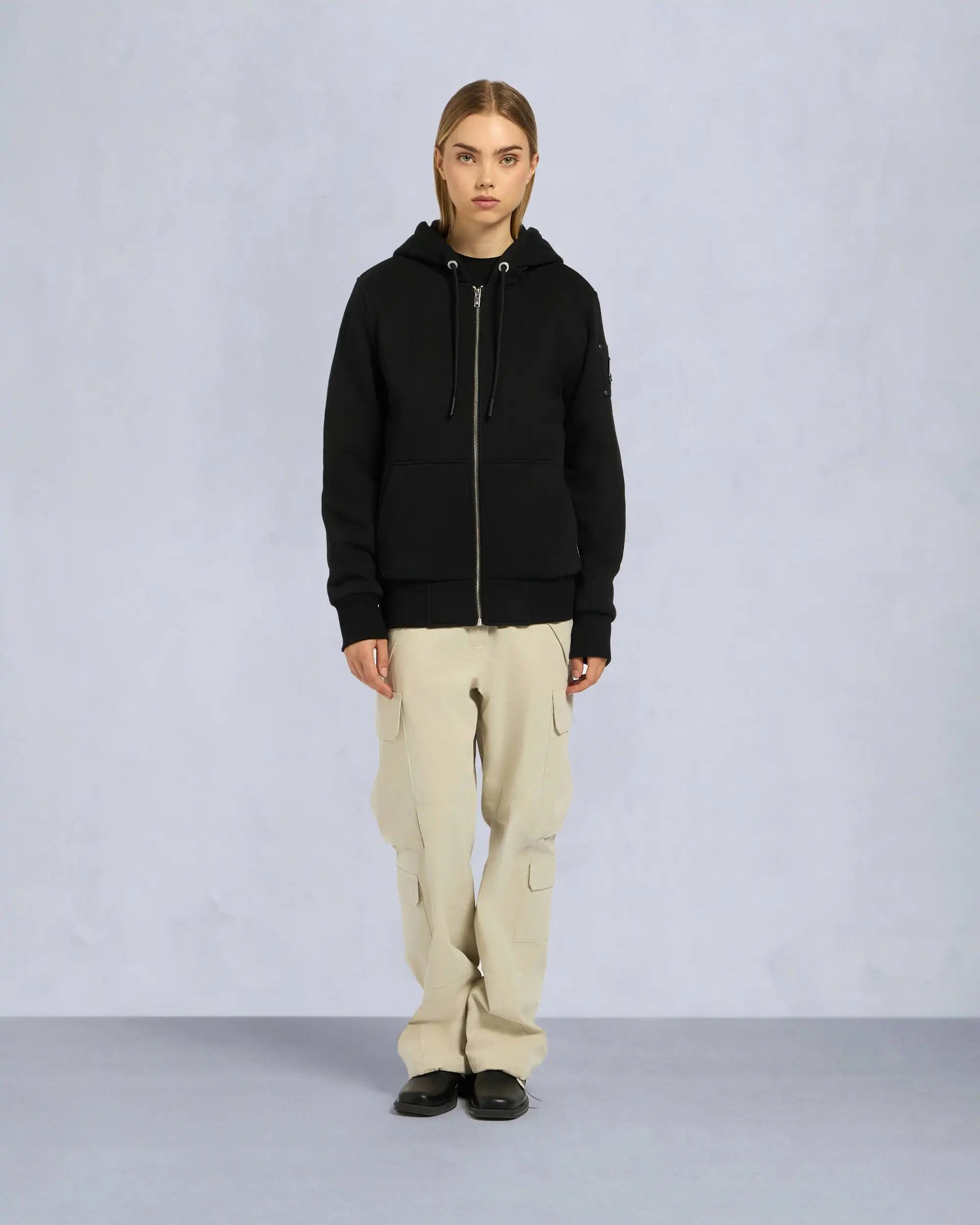 Unisex Moose Knuckles Classic Bunny Hoodie Black