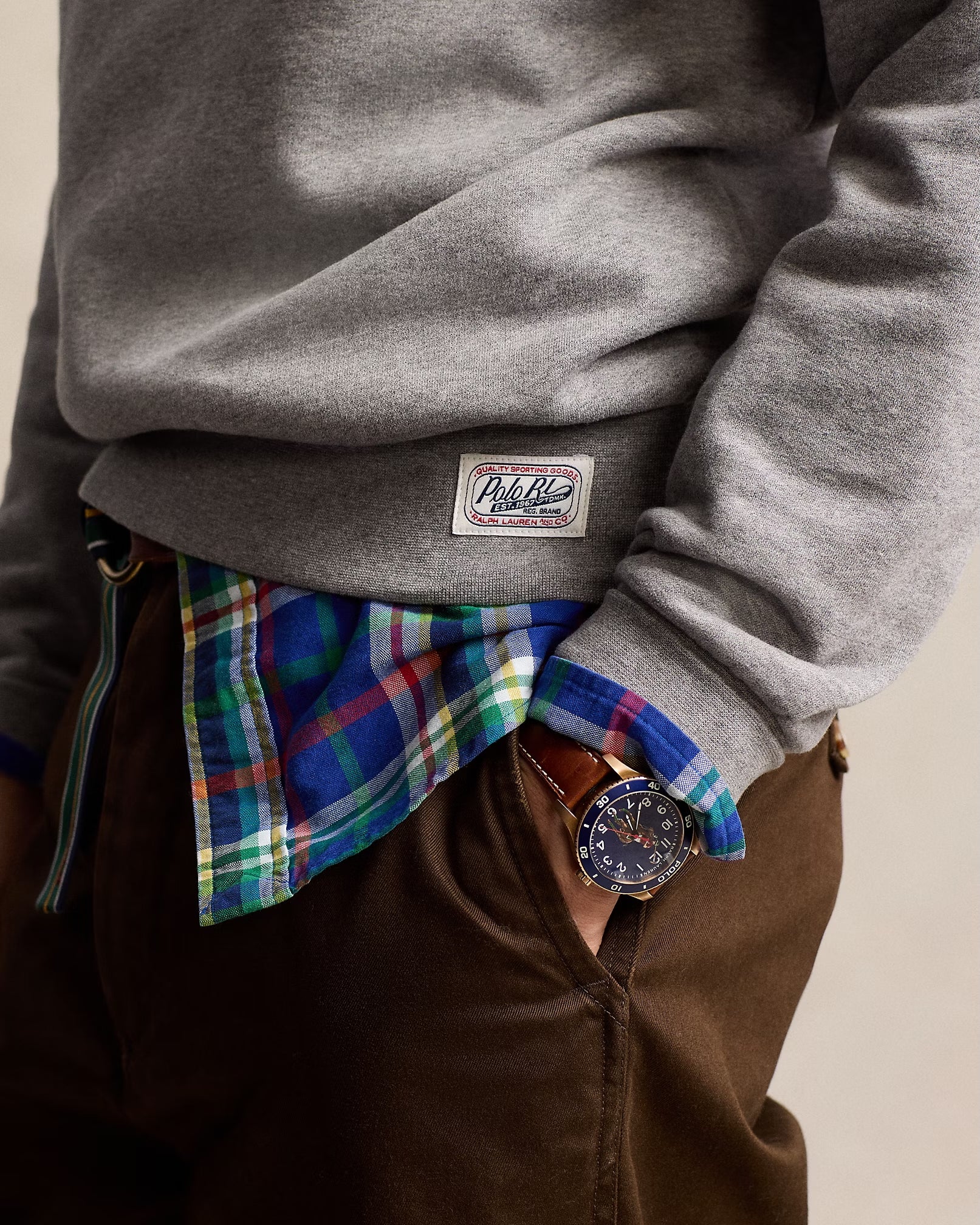 Men's Polo Ralph Lauren The RL Fleece Logo Sweatshirt Dark Vintage Heather