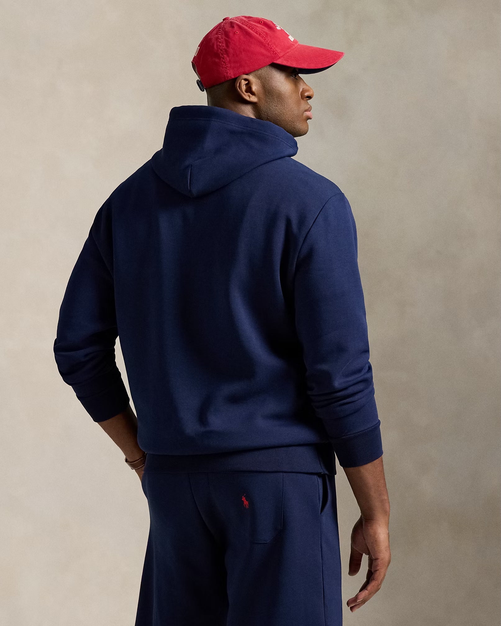 Men's Polo Ralph Lauren Logo Double-Knit Hoodie Cruise Navy