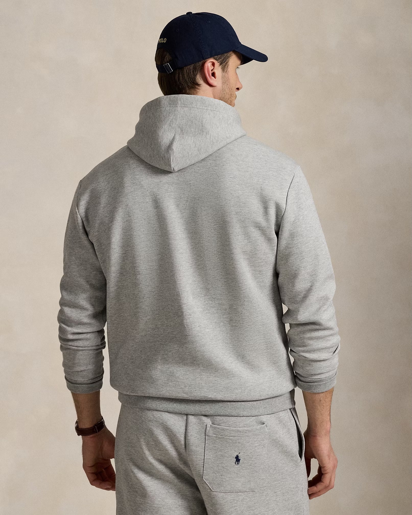 Men's Polo Ralph Lauren Logo Double-Knit Hoodie Andover Heather