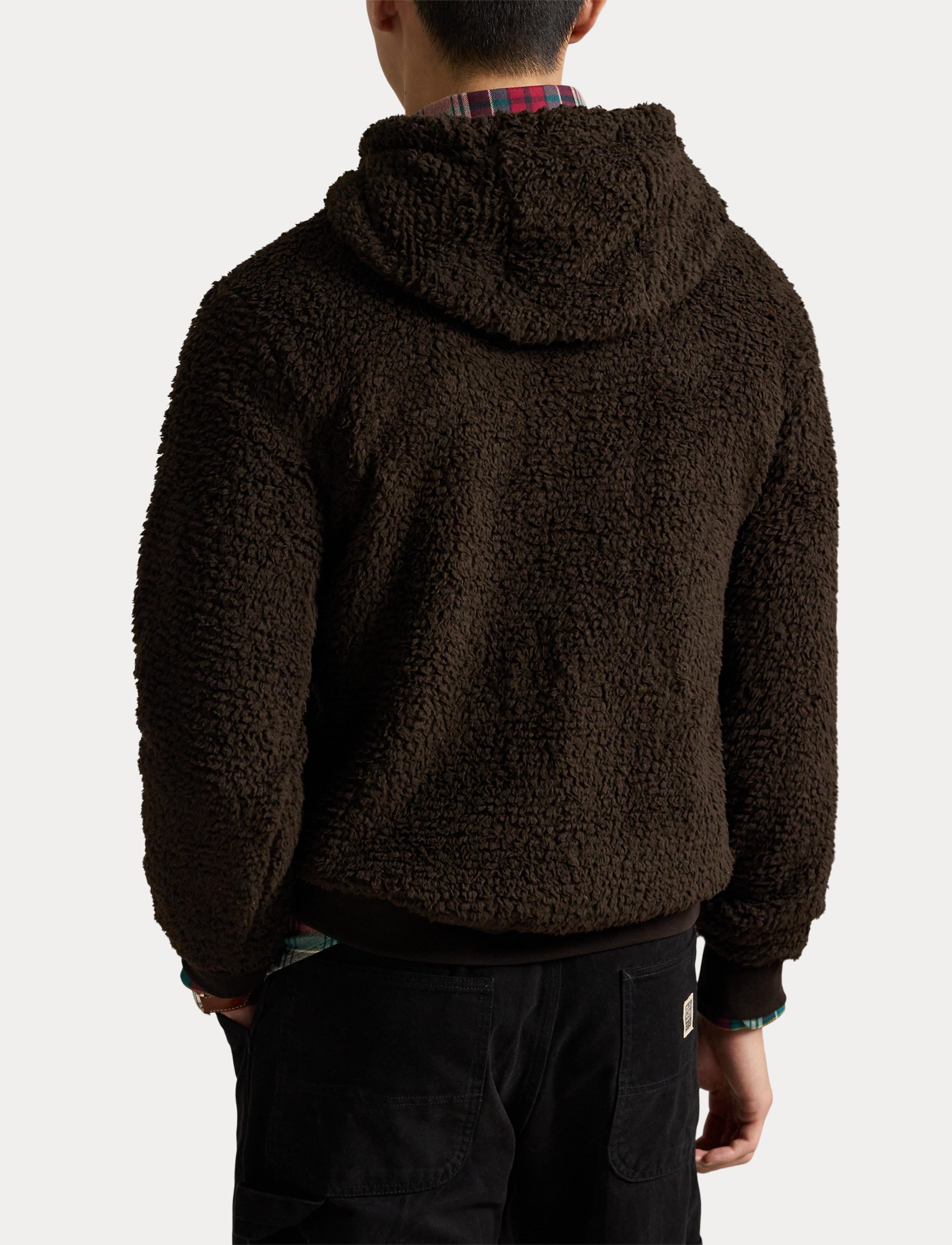 Men's Polo Ralph Lauren Polo Bear Pile Fleece Hoodie Antique Brown