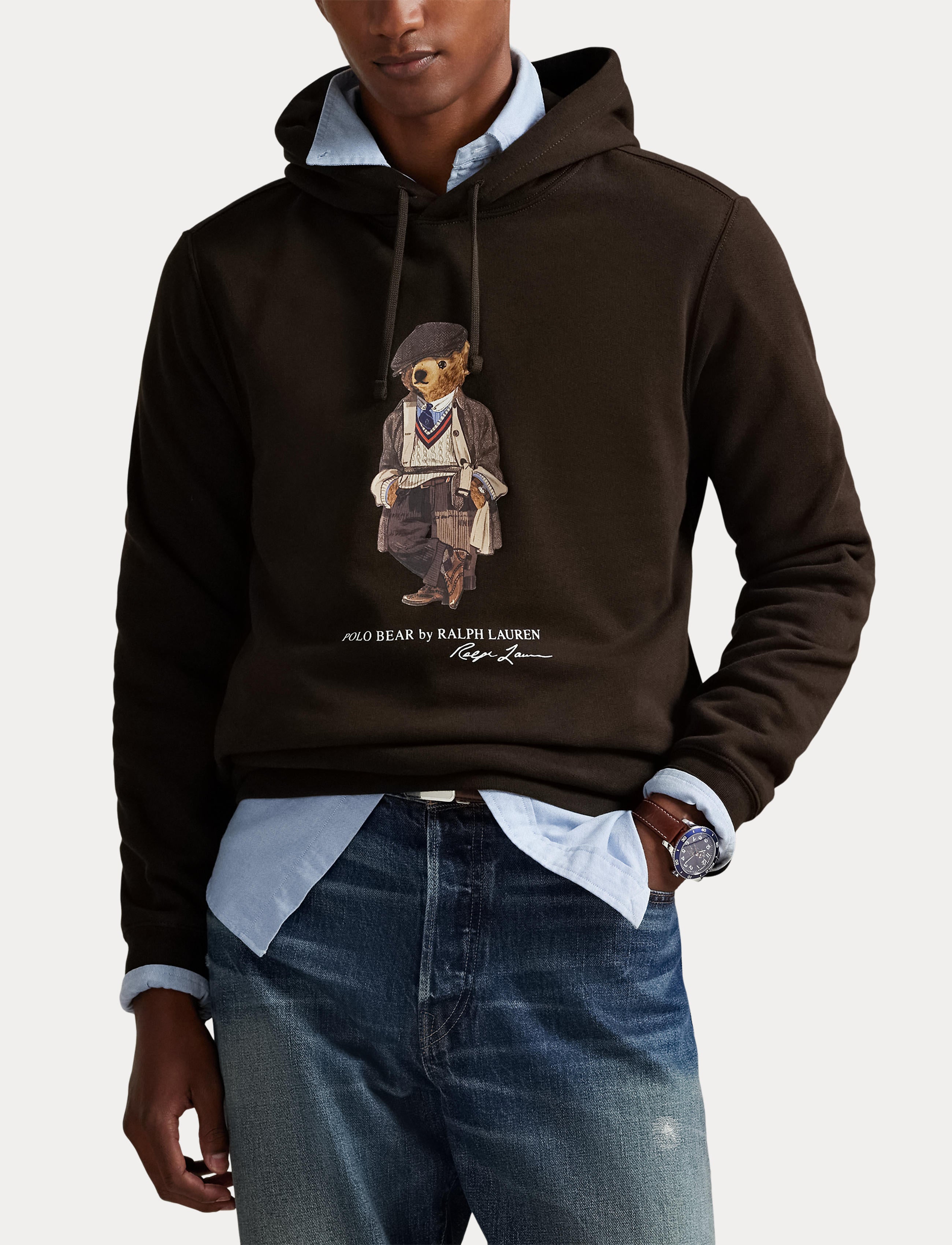 Men's Polo Ralph Lauren Polo Bear Fleece Hoodie Antique Brown