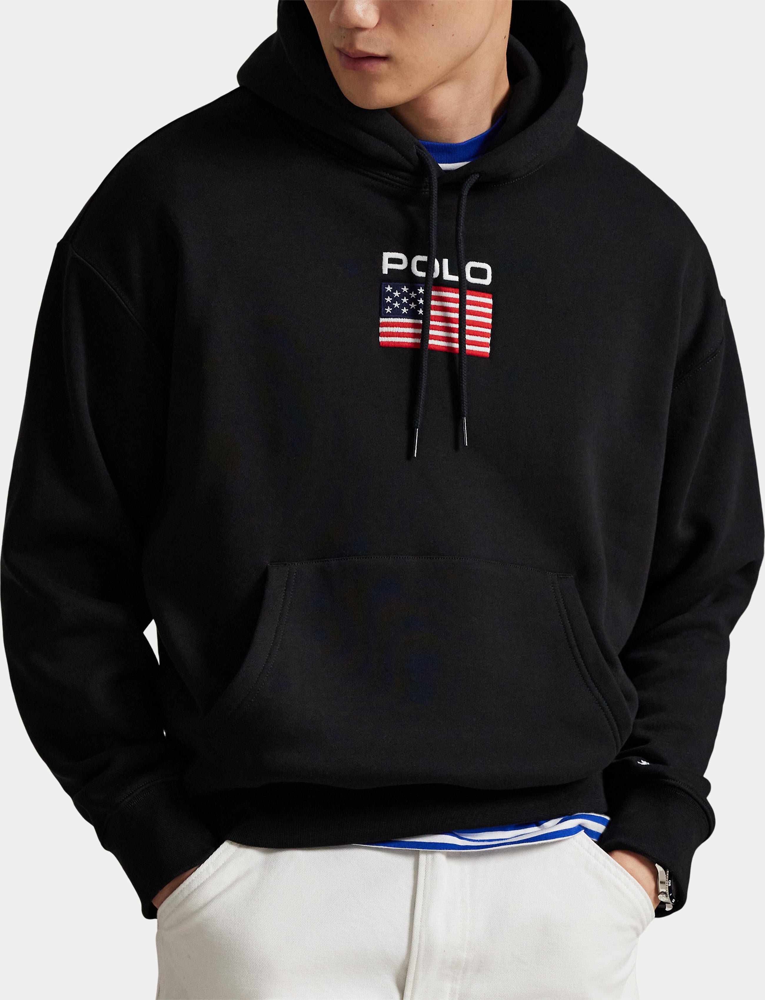 Men's Polo Ralph Lauren Flag Fleece Hoodie Black