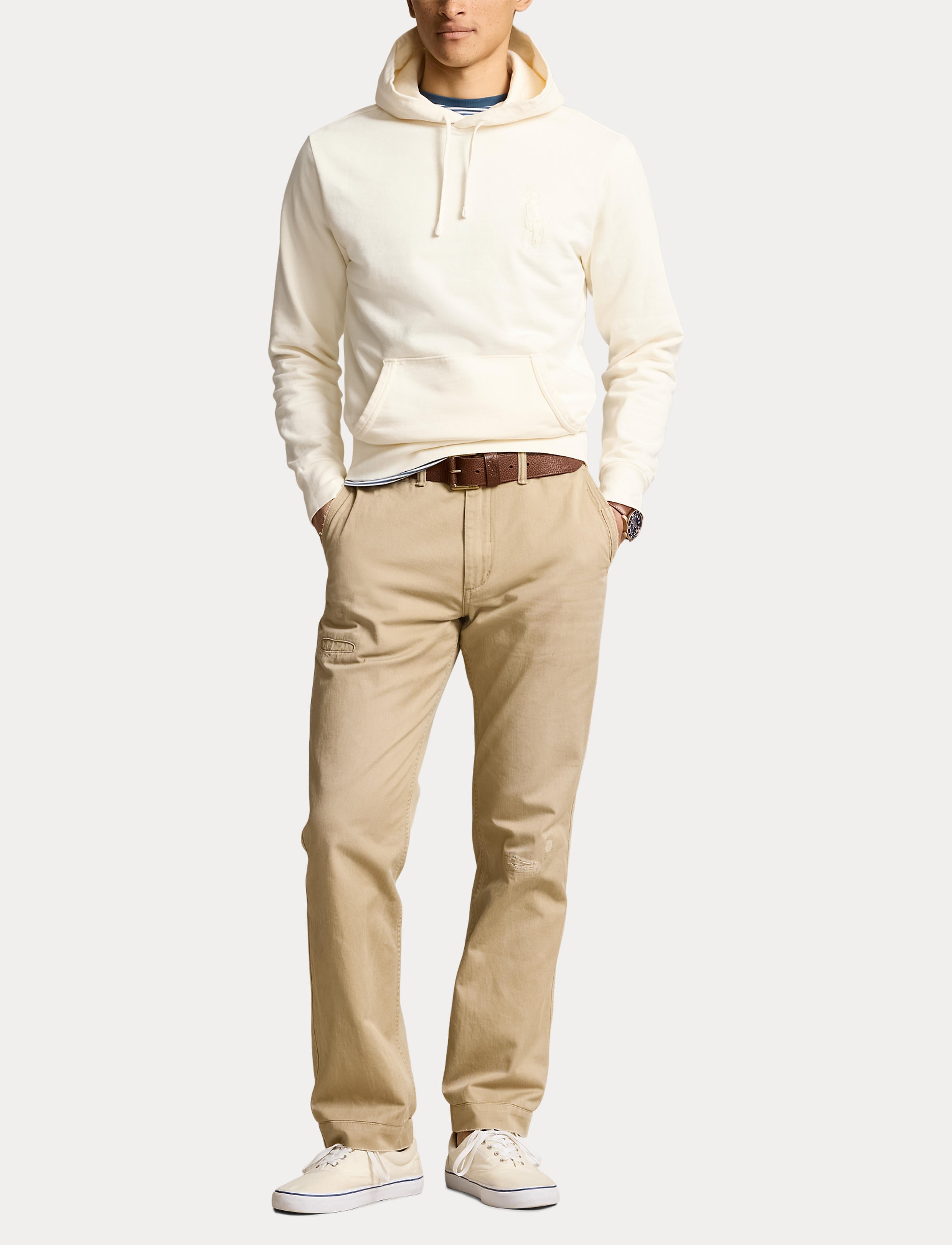 Men's Polo Ralph Lauren Big Pony Hoodie Clubhouse Cream