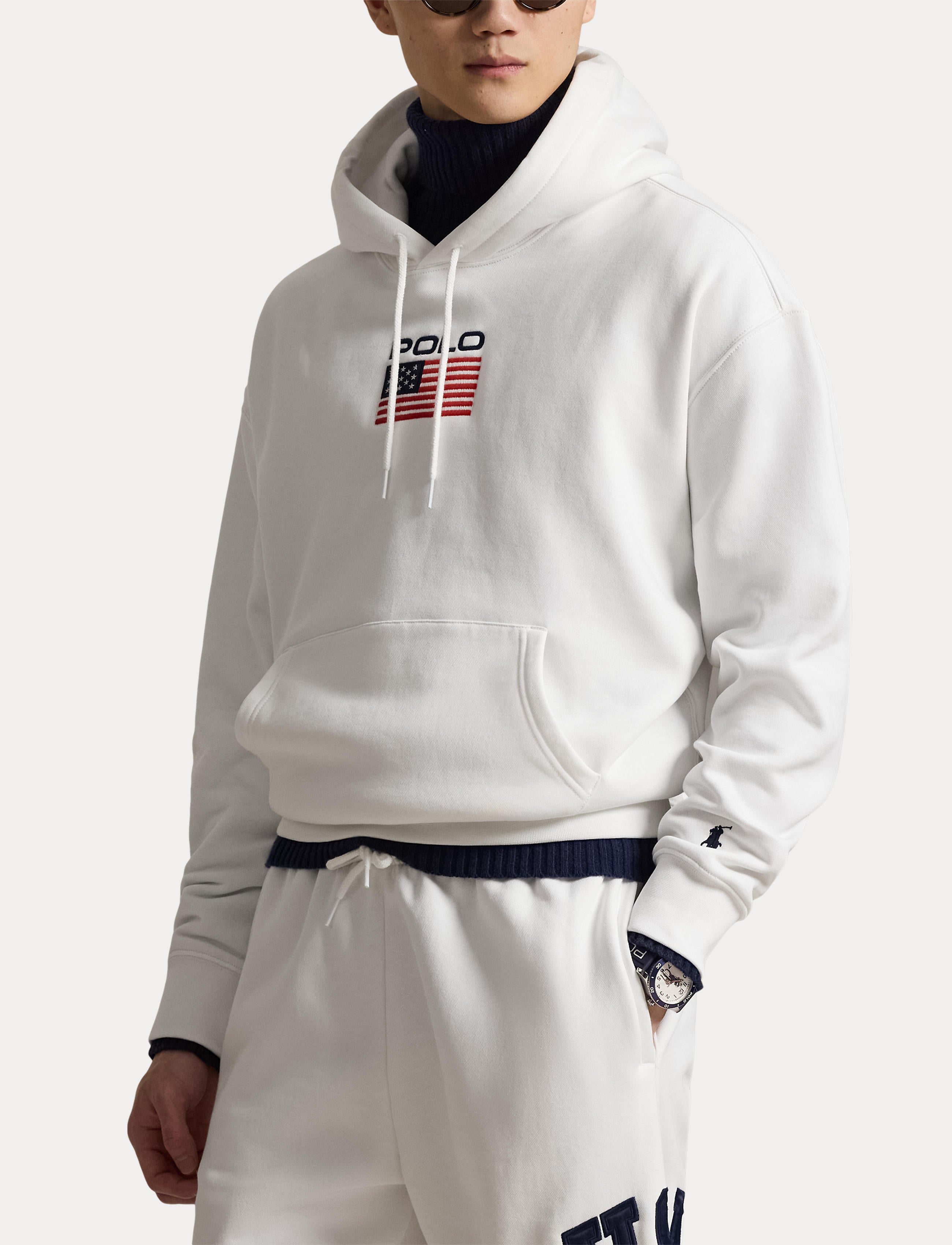 Men's Polo Ralph Lauren Flag Fleece Hoodie White