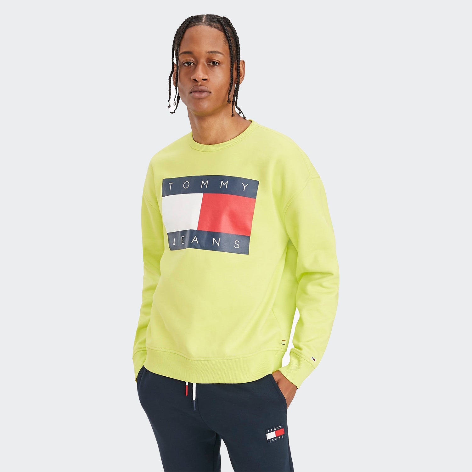 Men's Tommy Hilfiger Flag Sweatshirt Neo Lime