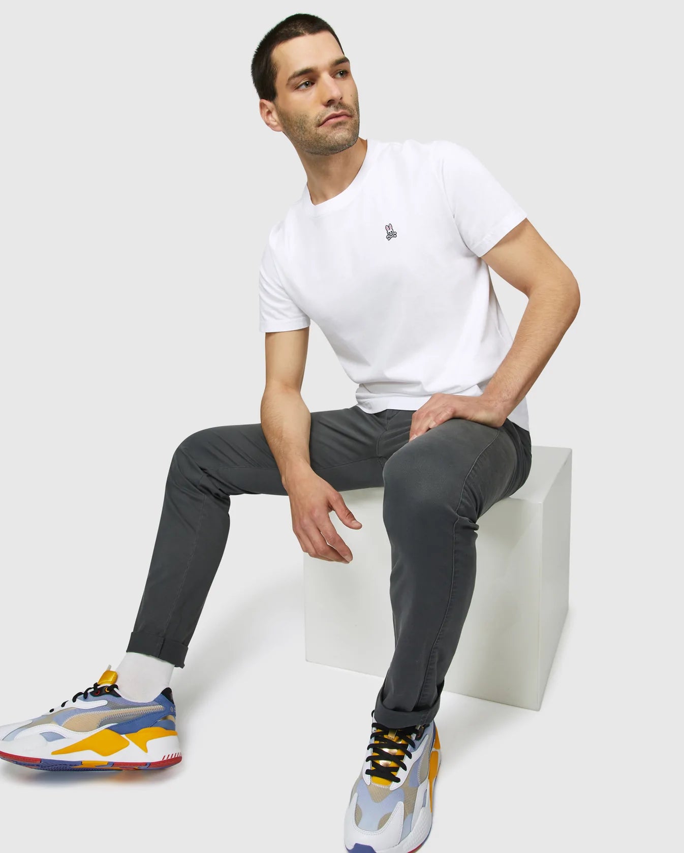 Men's Psycho Bunny Classic Crew Neck Tee White