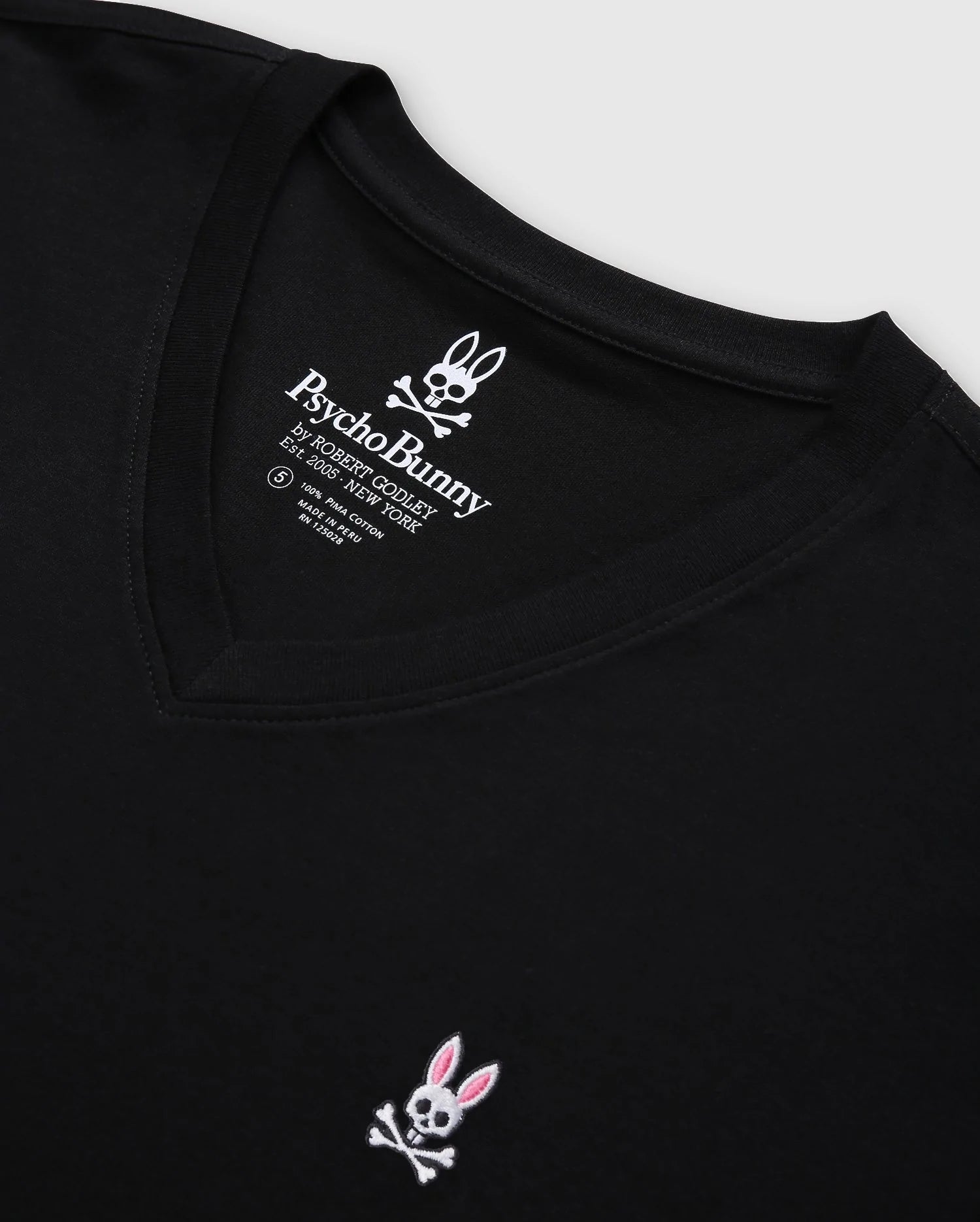 Men's Psycho Bunny Classic V Neck Tee Black