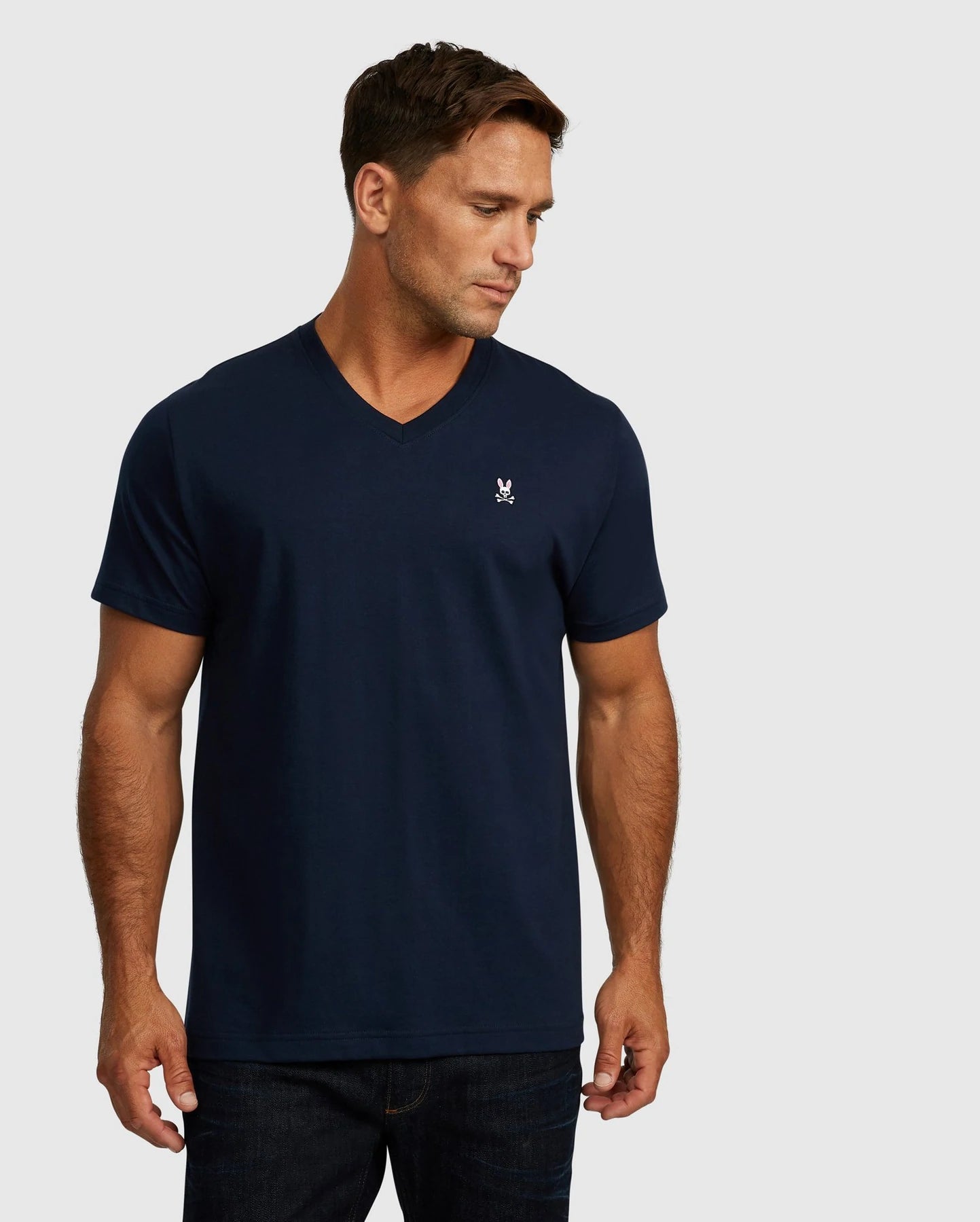 Men's Psycho Bunny Classic V Neck Tee Navy