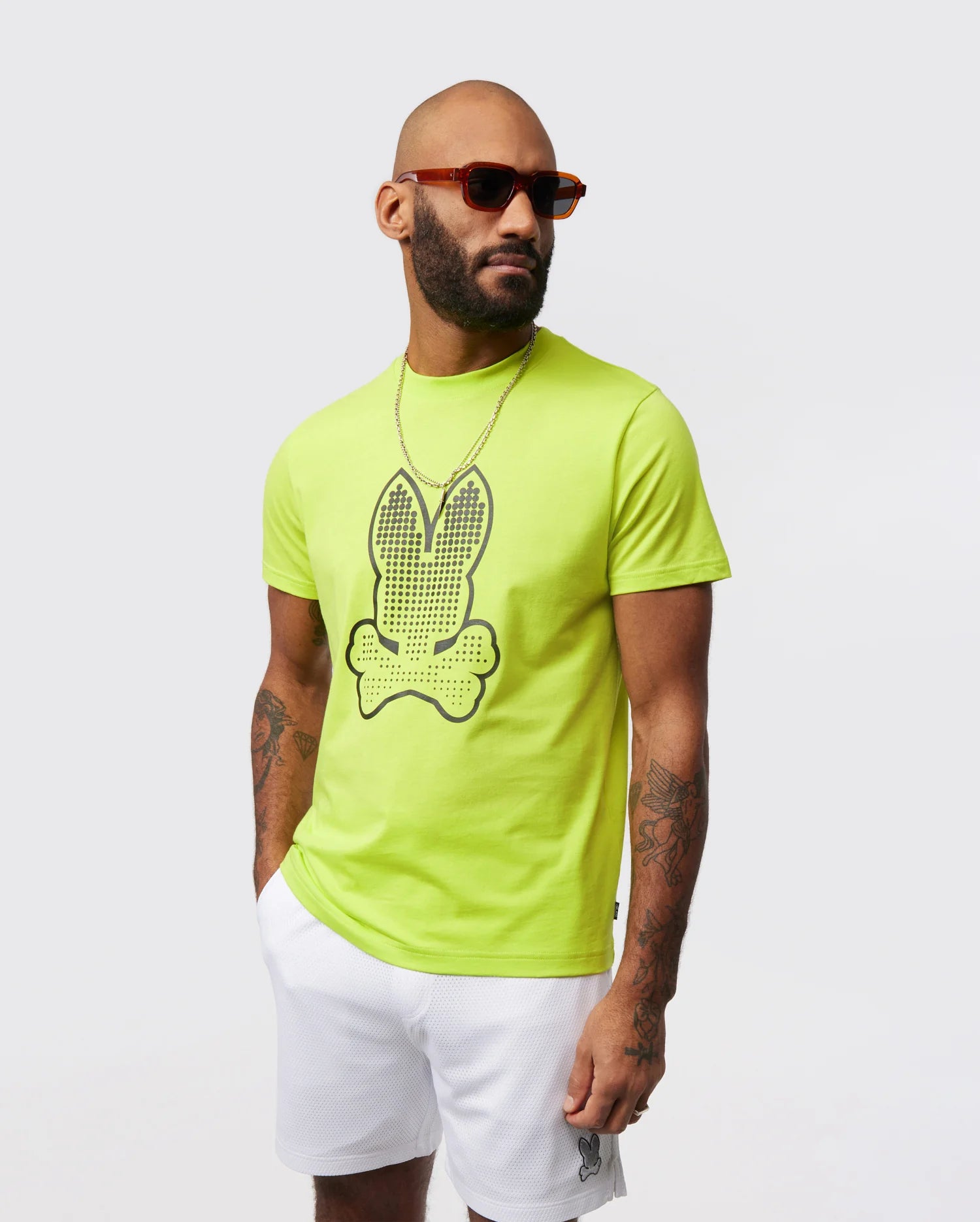 Men's Psycho Bunny Strype Graphic Tee Lime