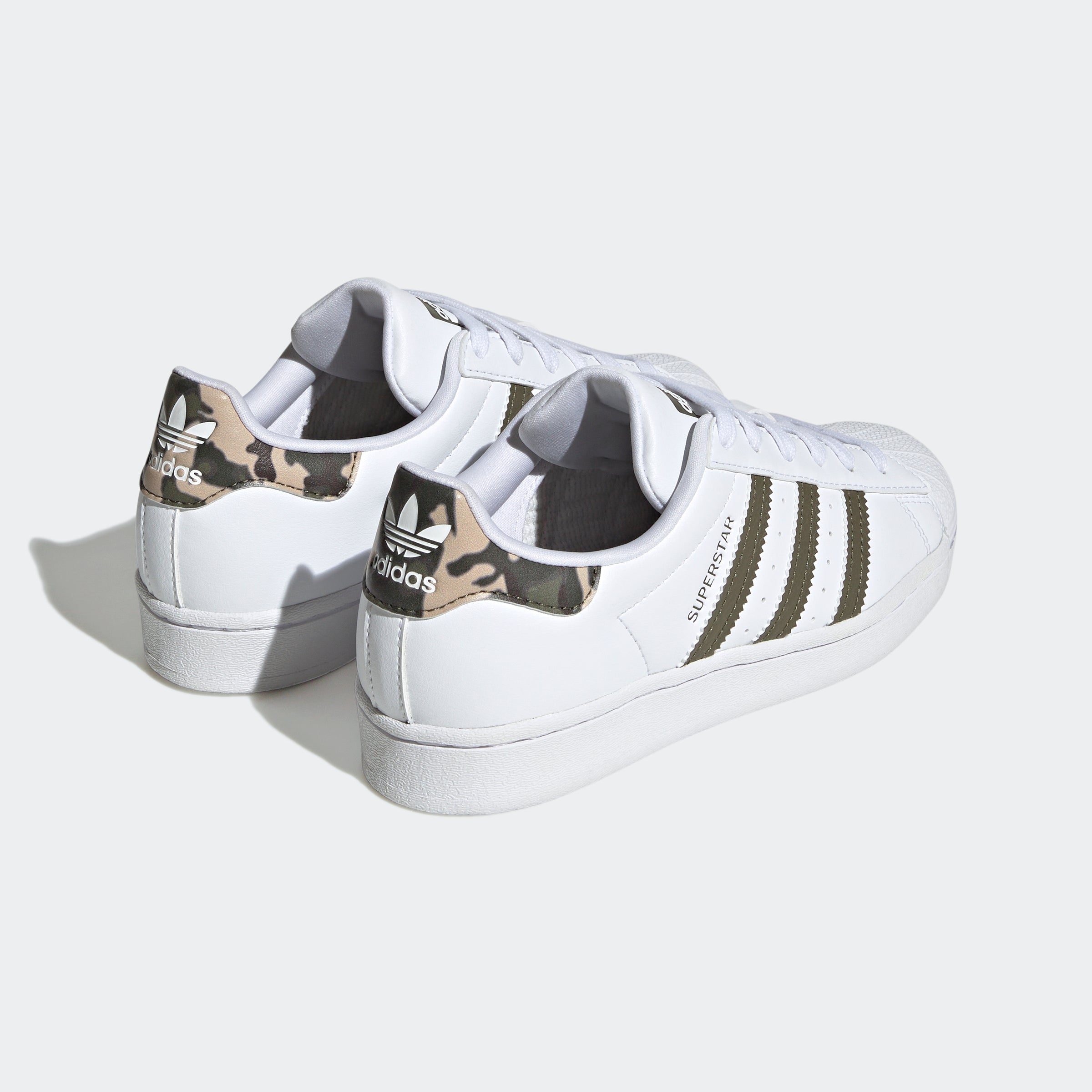 Big Kids adidas Originals Superstar Shoes White/Camo