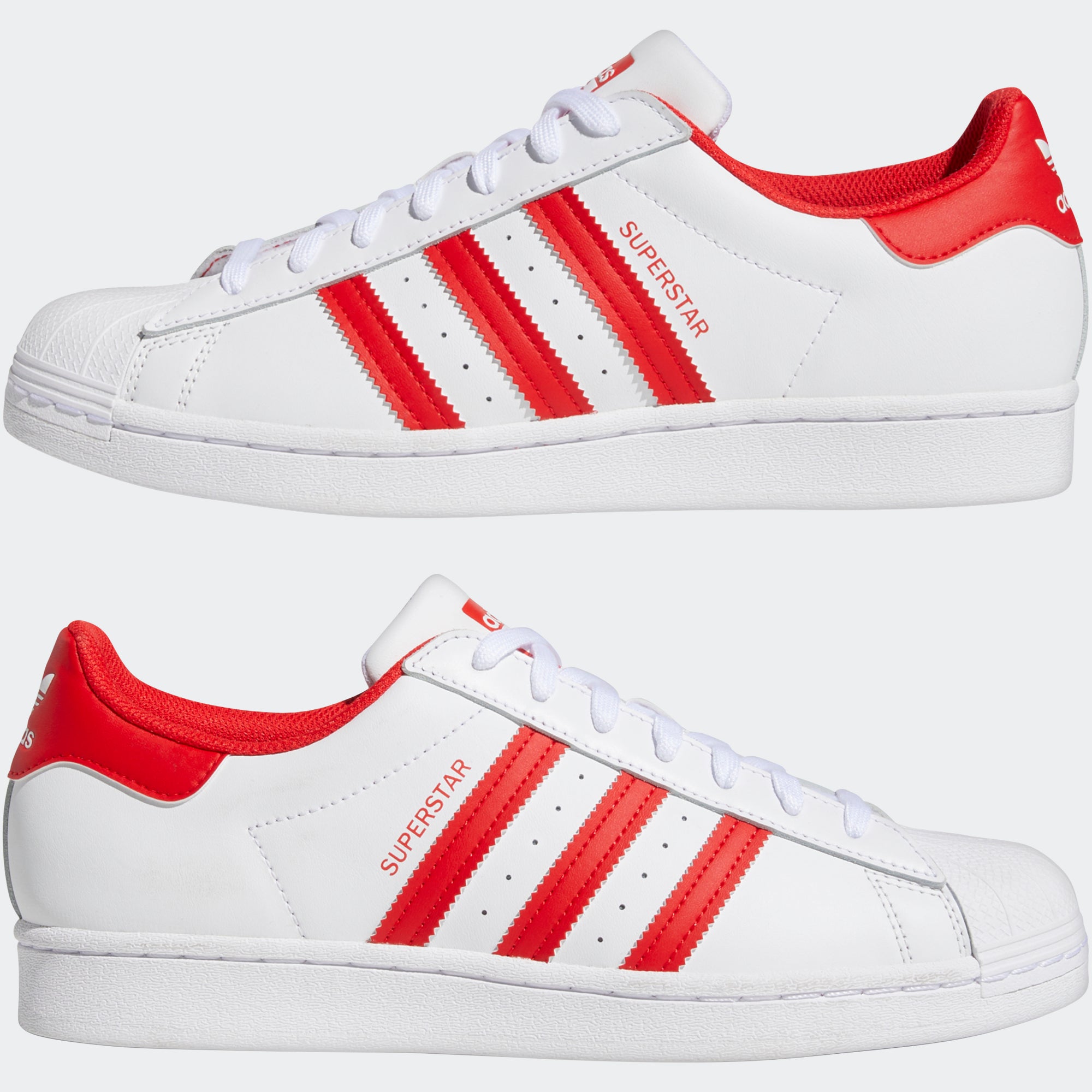 Men's adidas Originals Superstar Shoes White Red