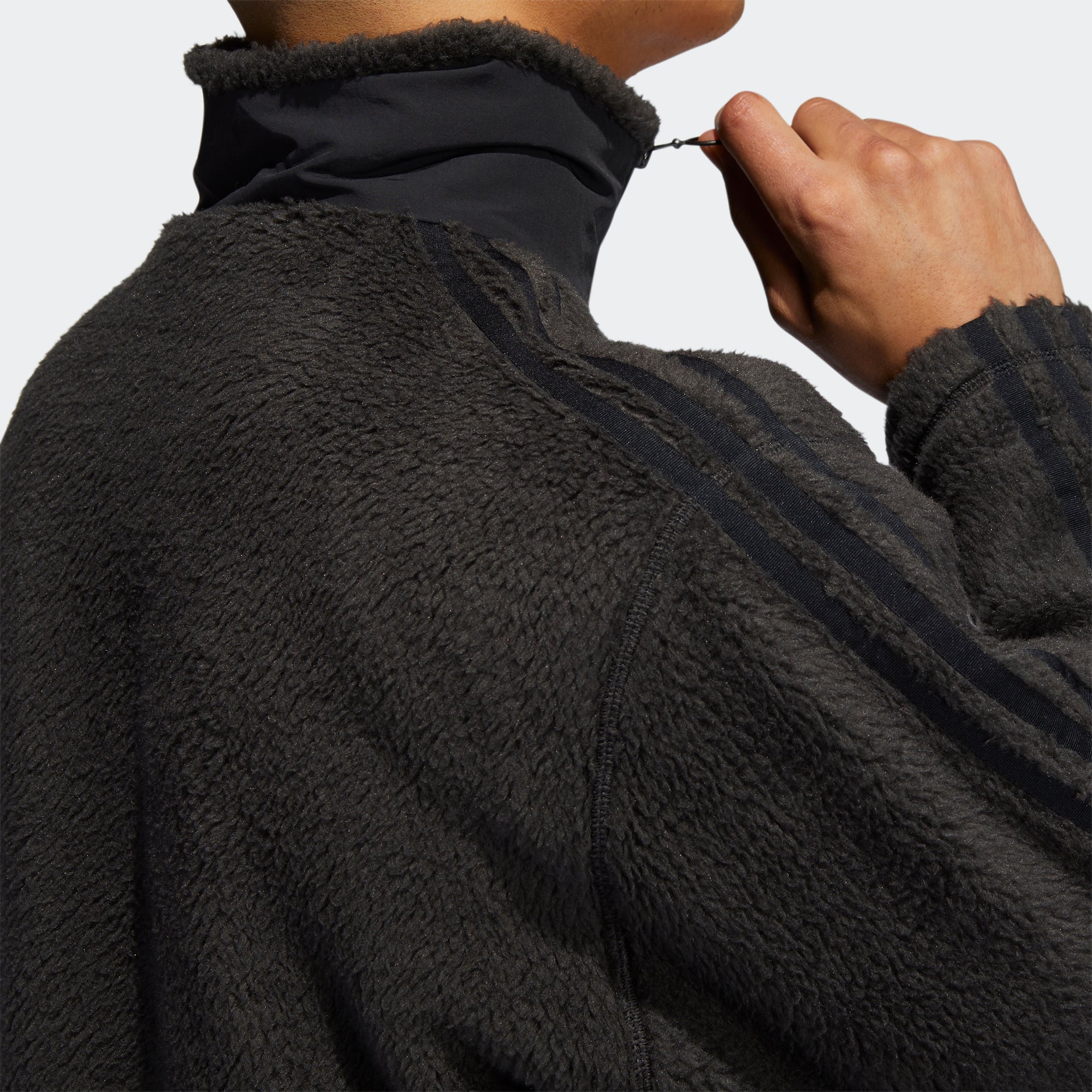 Men's adidas Originals SPRT Firebird Sherpa Track Jacket Black